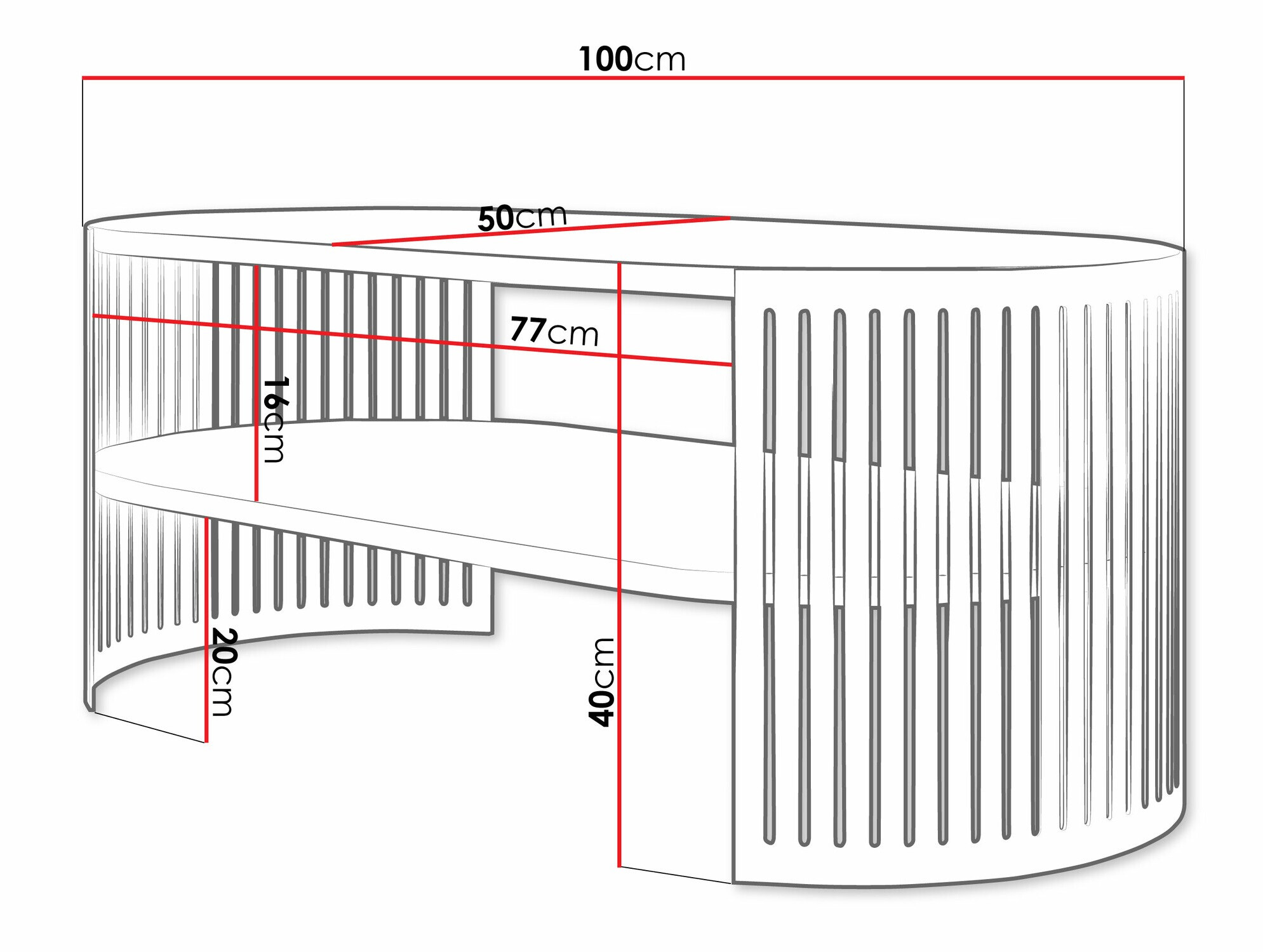 Stočić za kafu Evanola 103 (Crno + Belo)