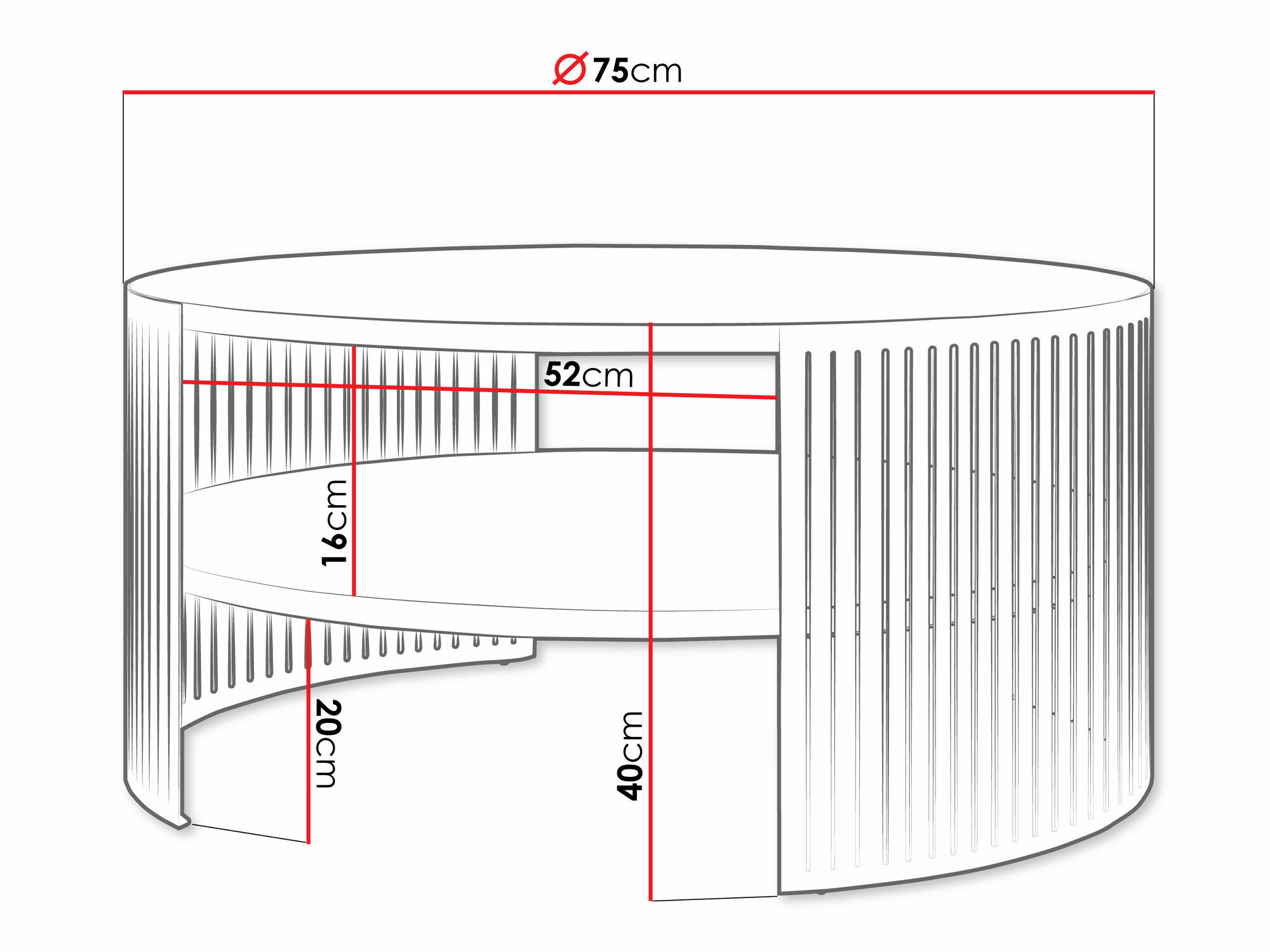 Stočić za kafu Sordore 114 (Roza + Beli mermer)
