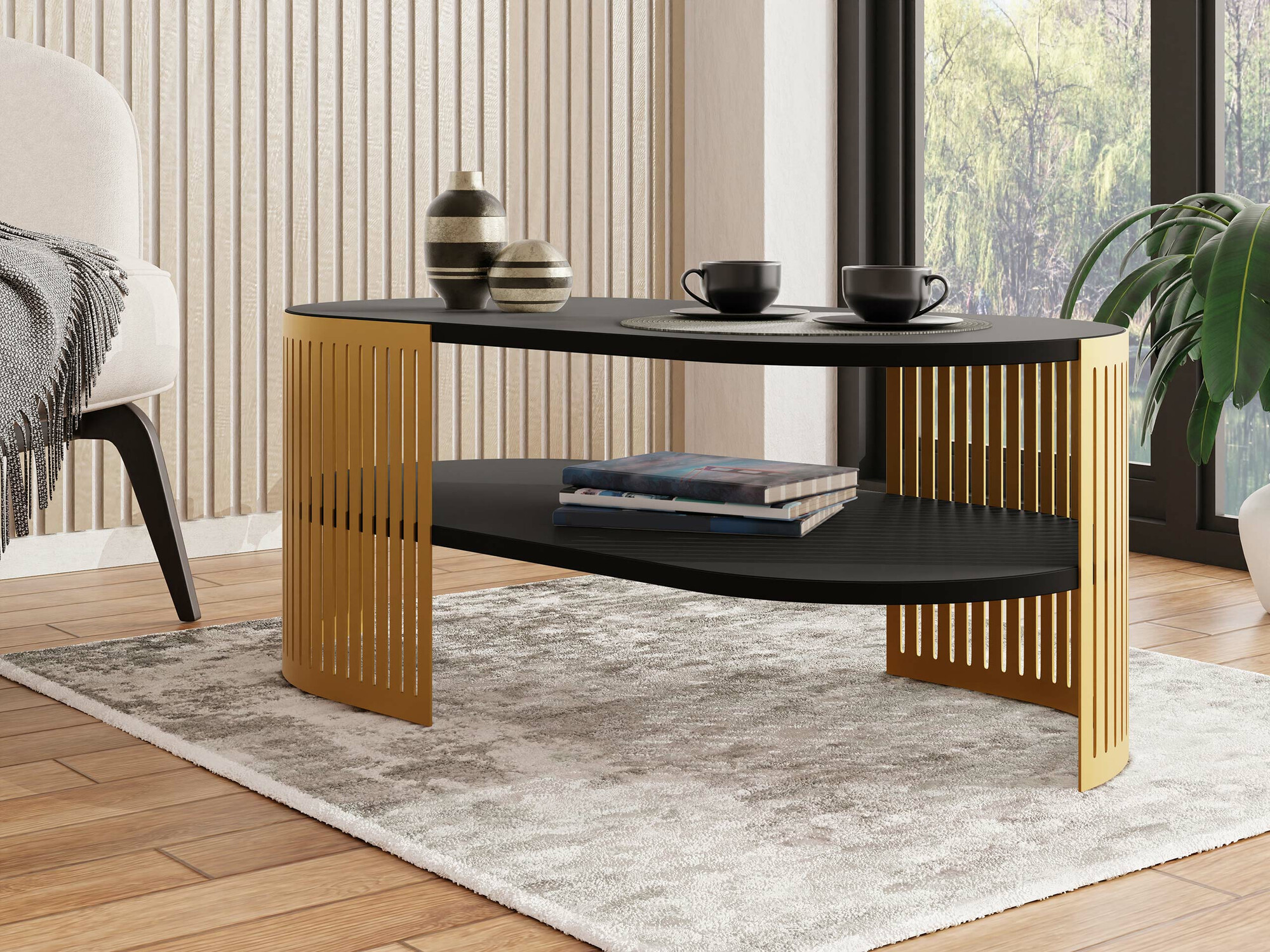 Stočić za kafu Sordore 119 (Zlatan + Crno)