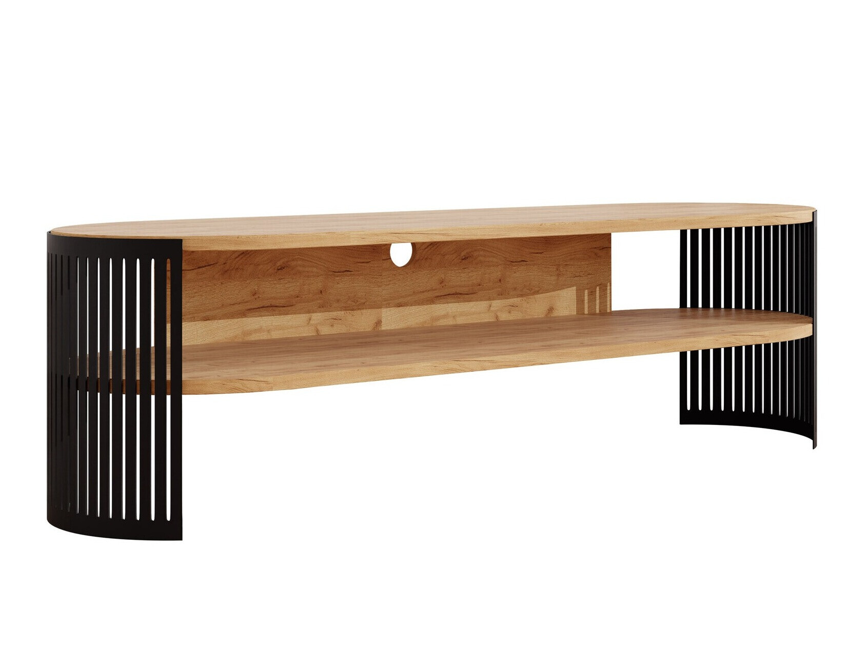 TV komoda Civer (Crno + Zanatski zlatni hrast)