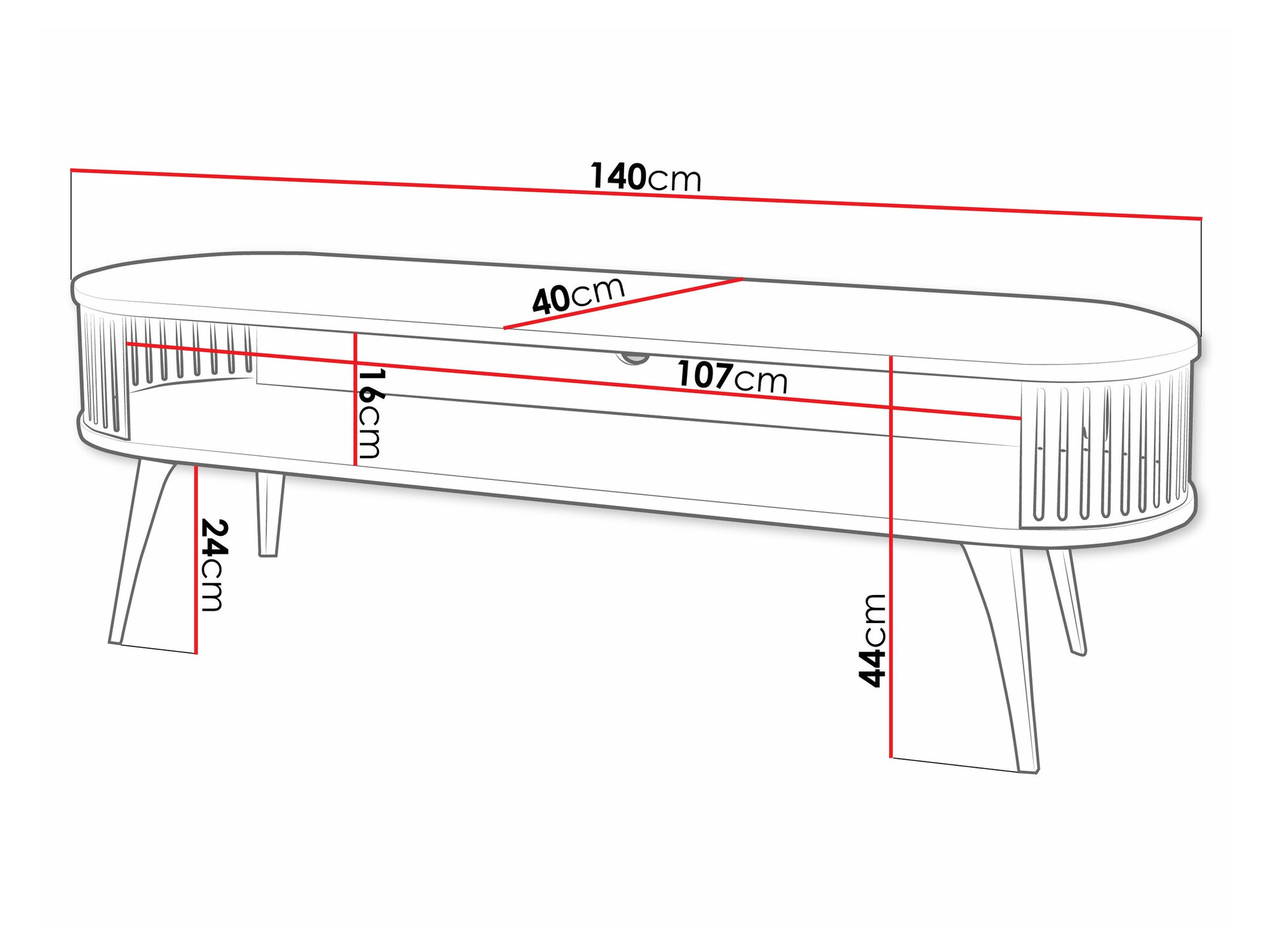 TV sto Sordore 108 (Crno + Graphite)