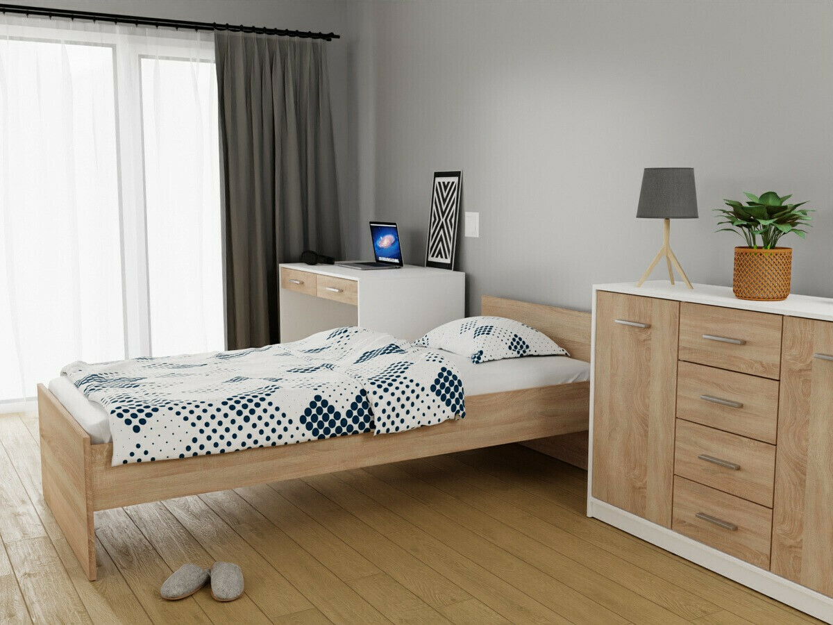Set spavaća soba Novsore 149 (Belo + Sonoma hrast)