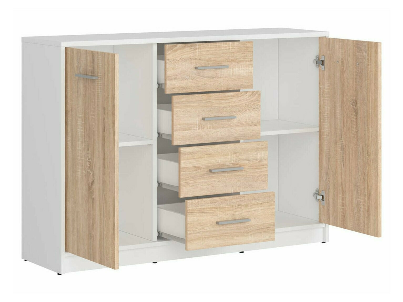 Set spavaća soba Novsore 149 (Belo + Sonoma hrast)