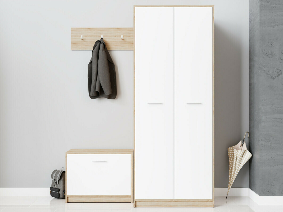 Set za hodnik Novsore 152 (Sonoma hrast + Belo)