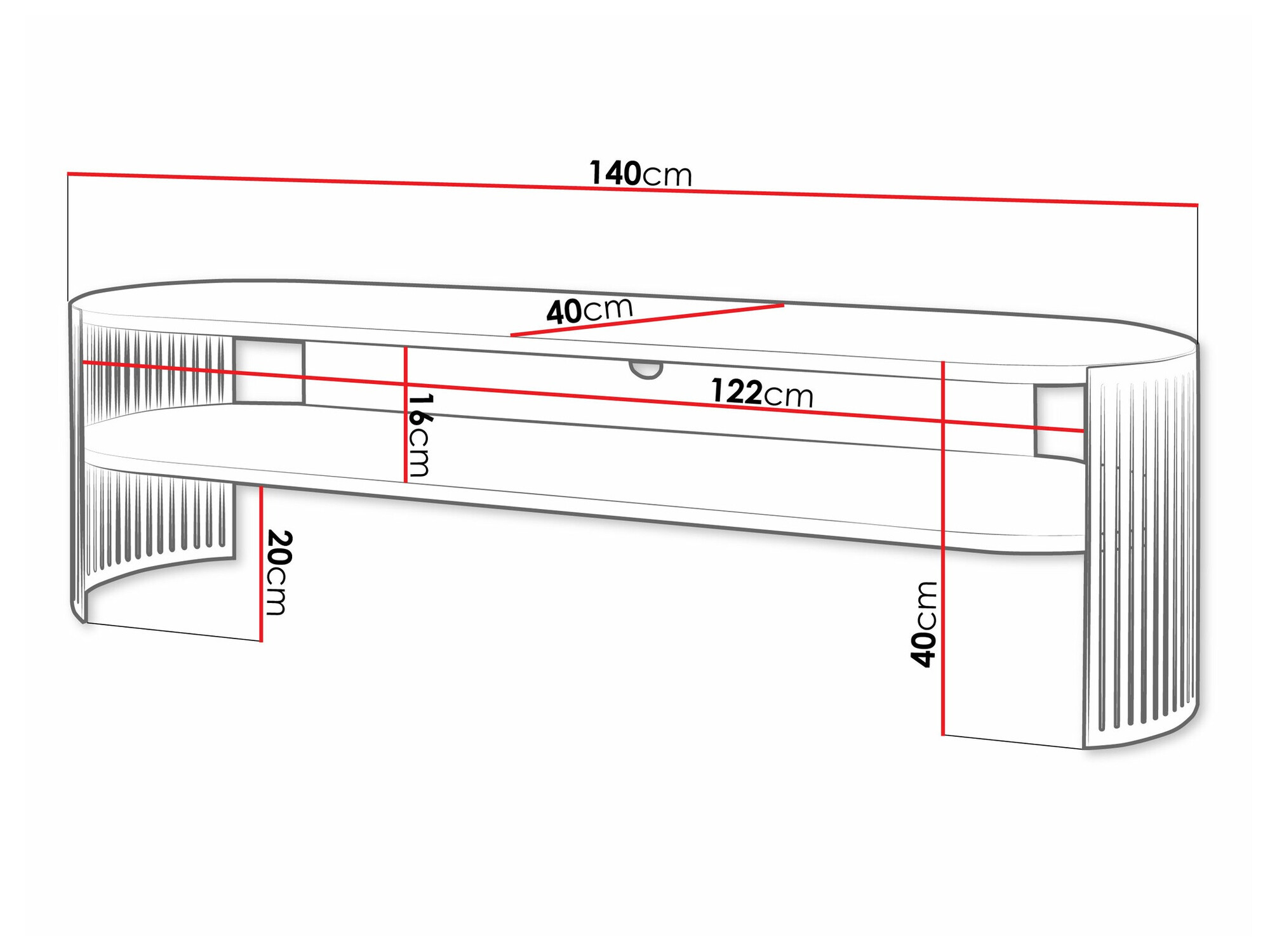 TV sto Sordore 122 (Zlatan + Crni mermer)