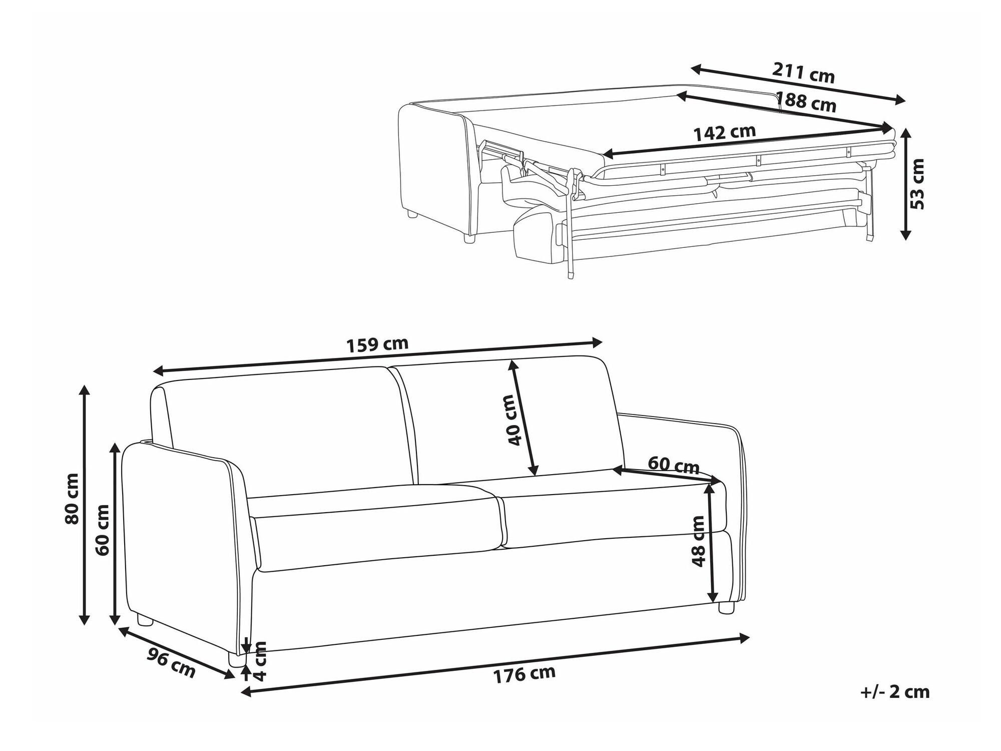 Sofa na razvlačenje Berwyn 2403 (Bež)