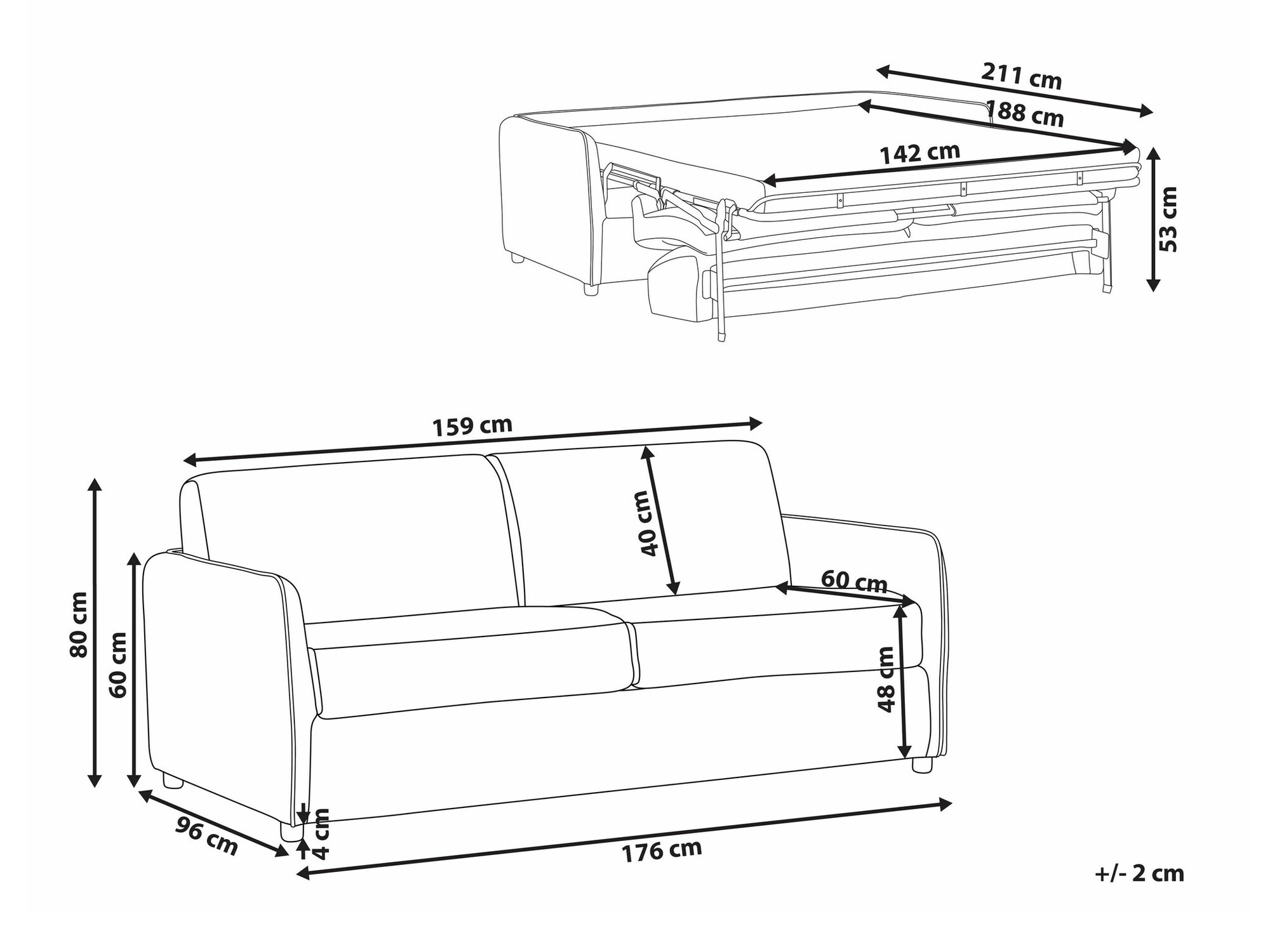 Sofa na razvlačenje Berwyn 2403 (Sivo)