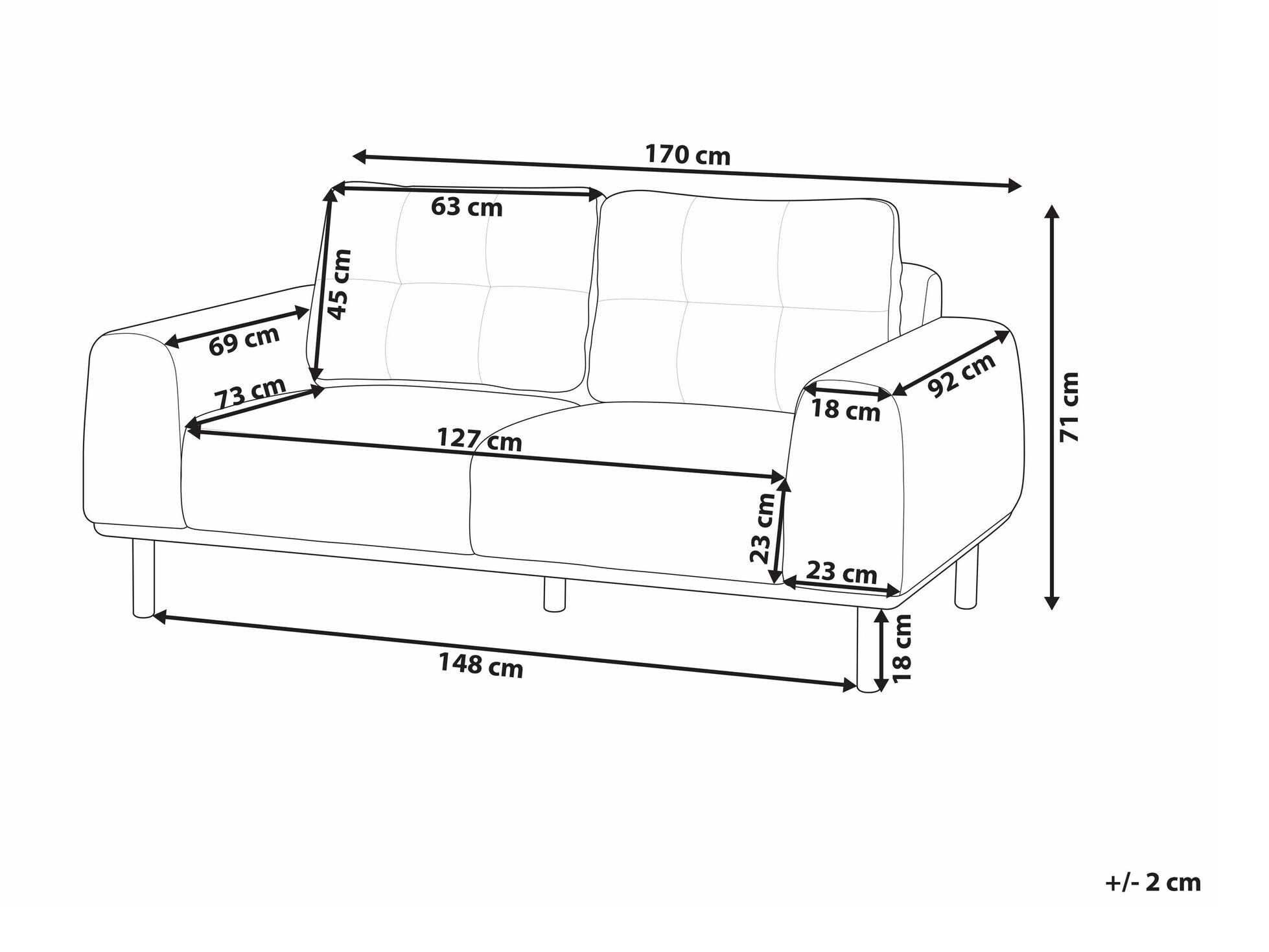 Sofa Berwyn 2412 (Sivo)