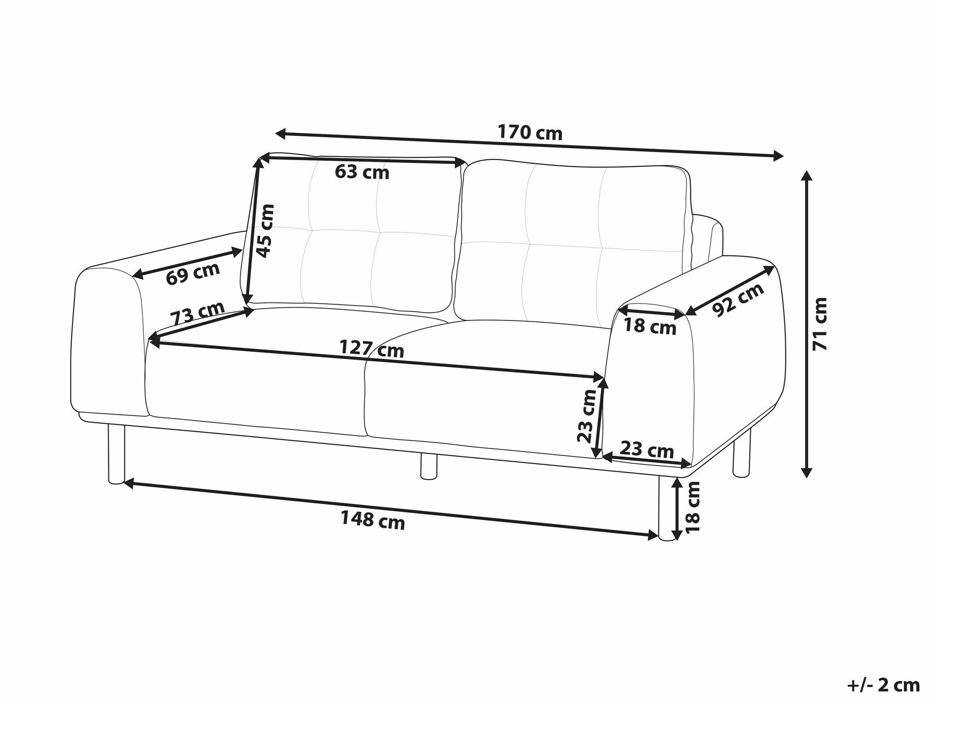 Sofa Berwyn 2412 (Smeđa)