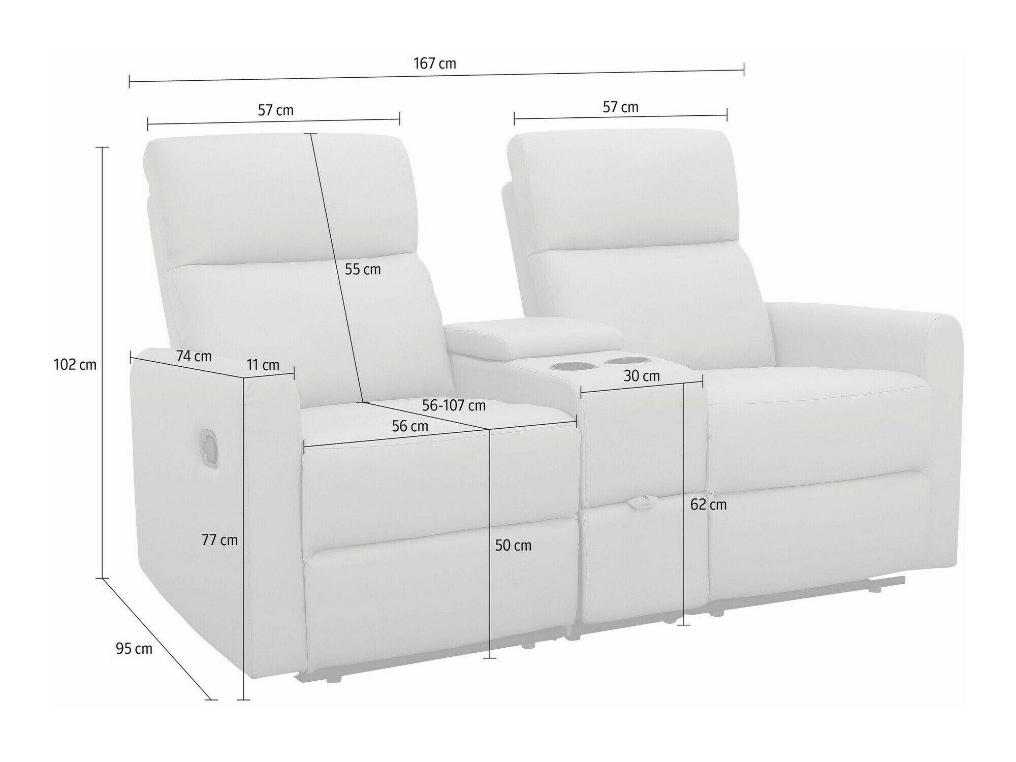 Relaks sofa Denton 1397 (Antracit)