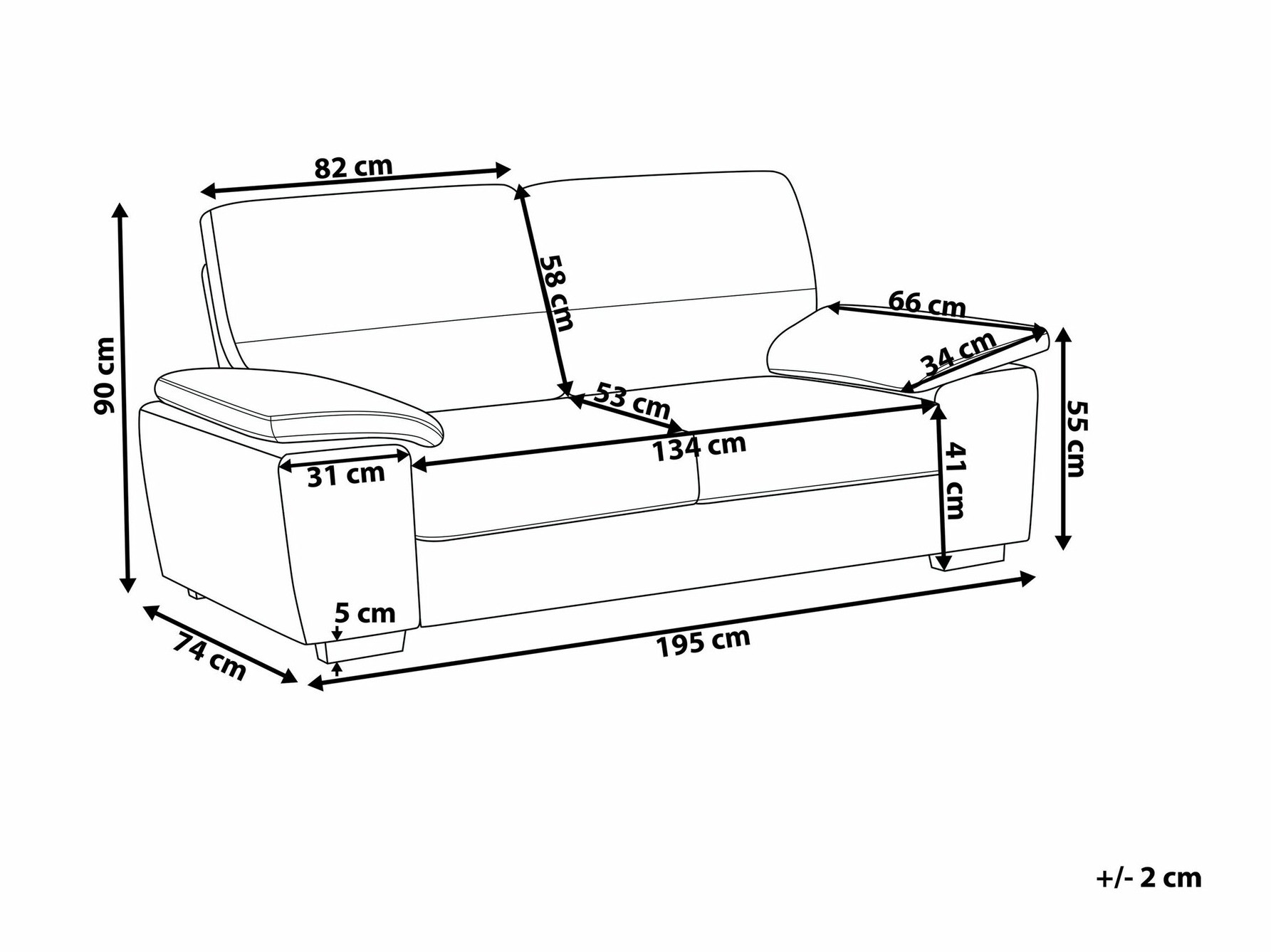 Sofa Berwyn 1327 (Svetlo smeđa)