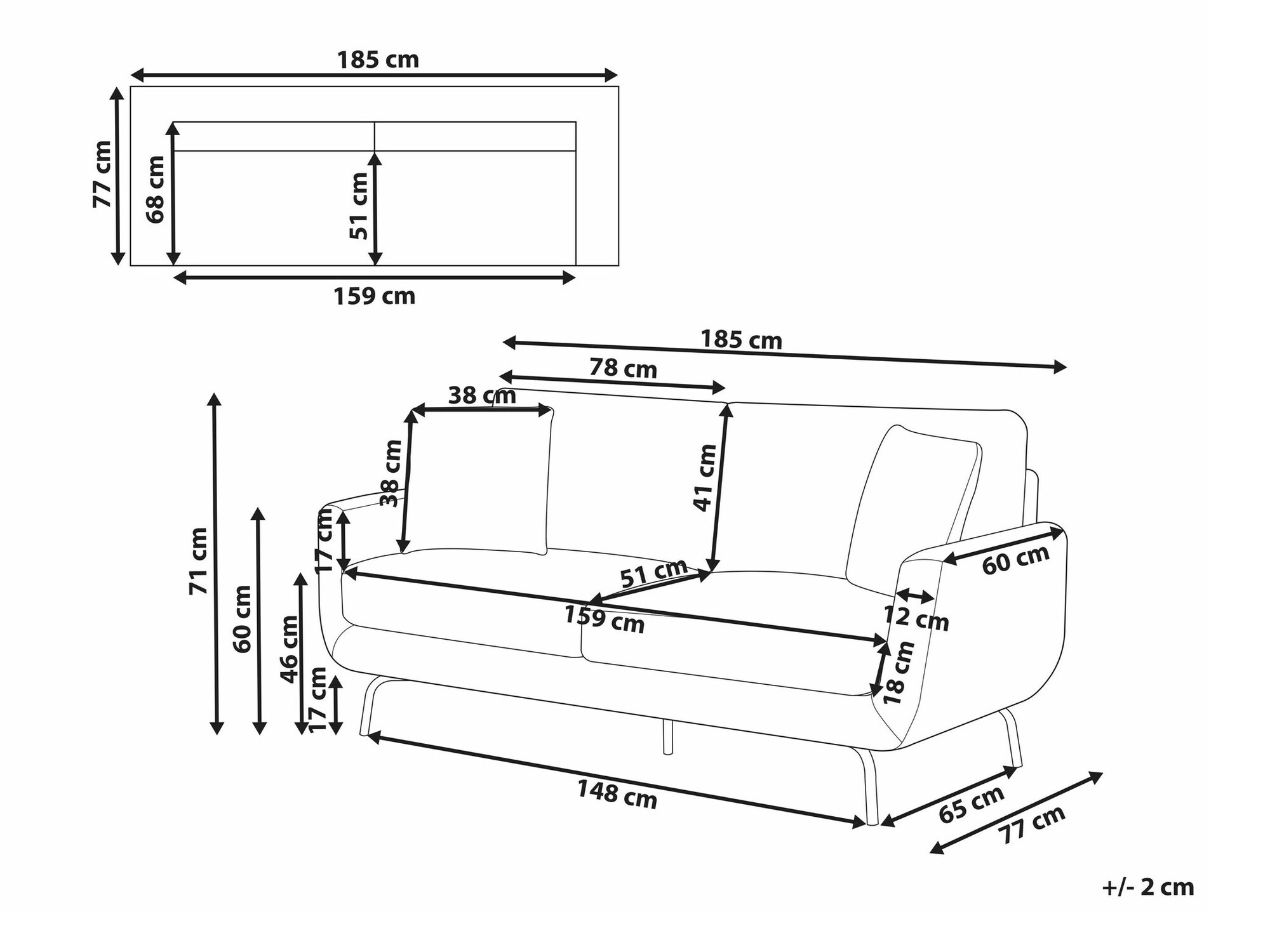 Sofa Berwyn 2422 (Belo)