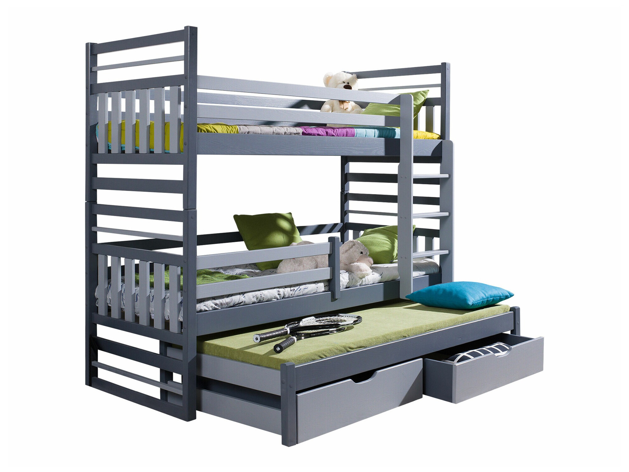 Krevet na sprat Henderson 124 (Graphite + Sivo)