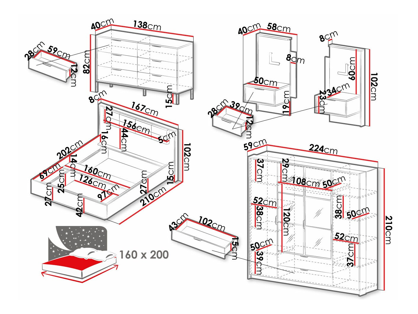 Set spavaća soba Flodale 106