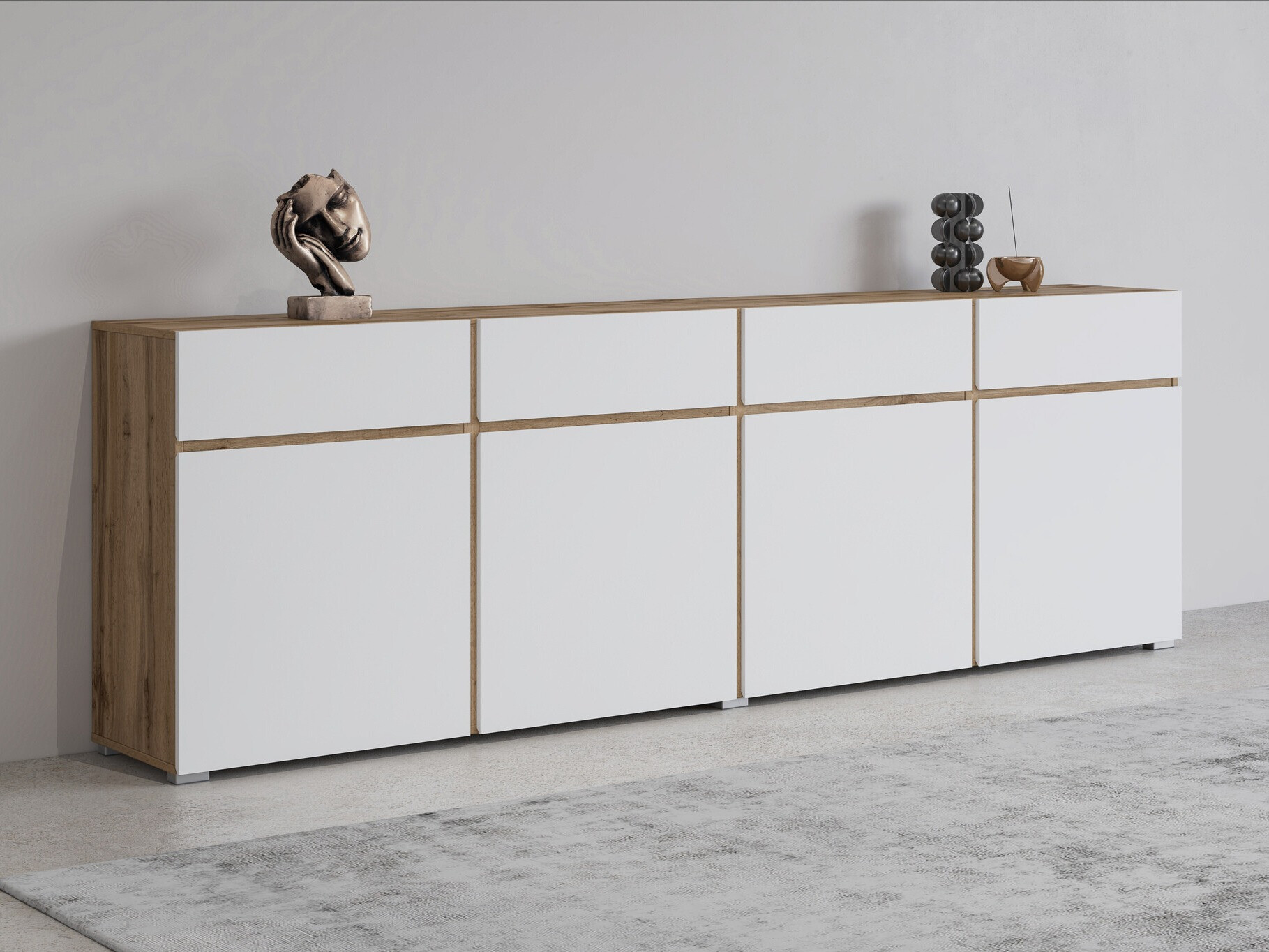 Komoda Alfere 100 (Вотан храст + Belo)