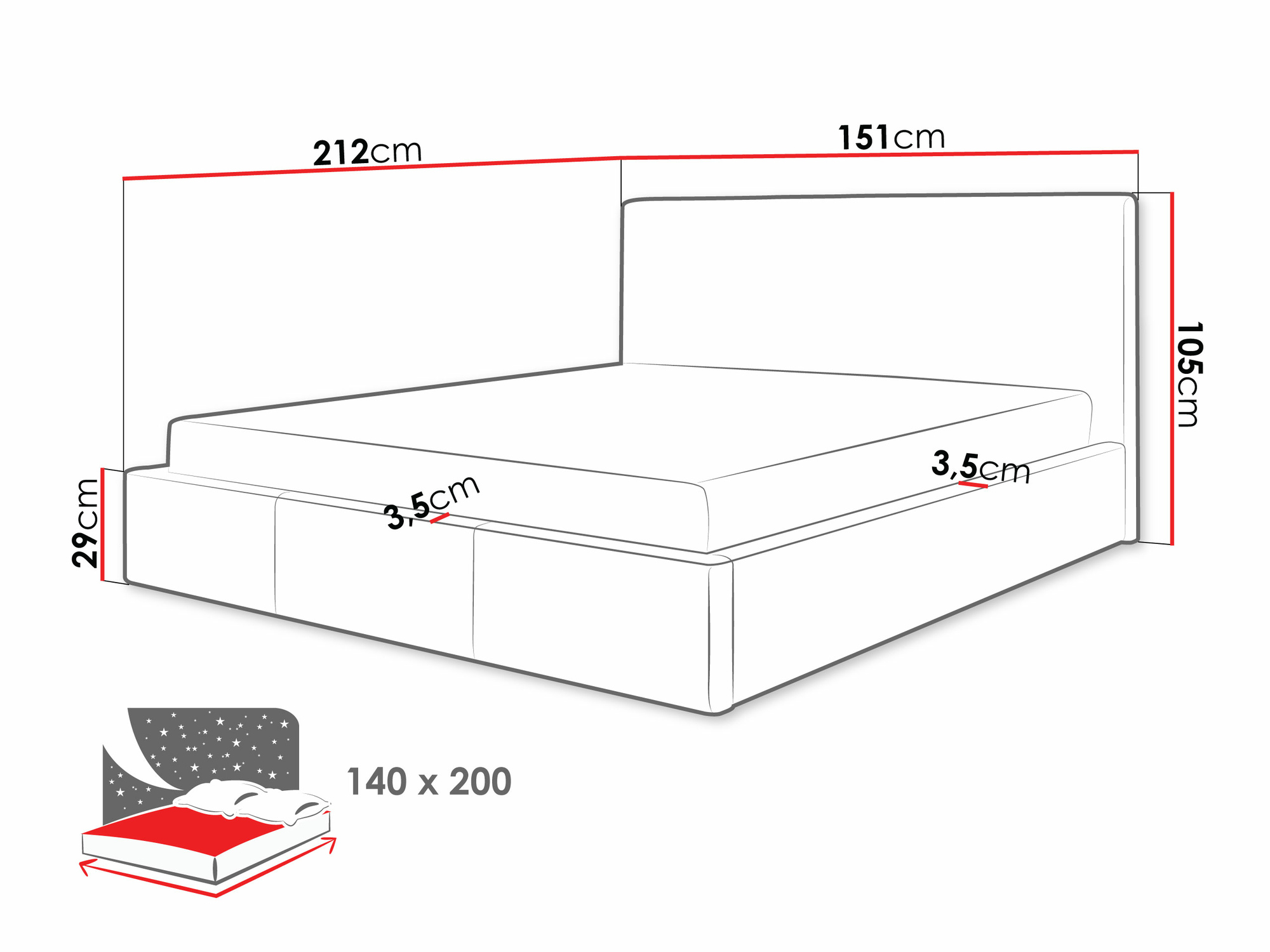 Krevet ComfiDream 125 (Bergamo 97)