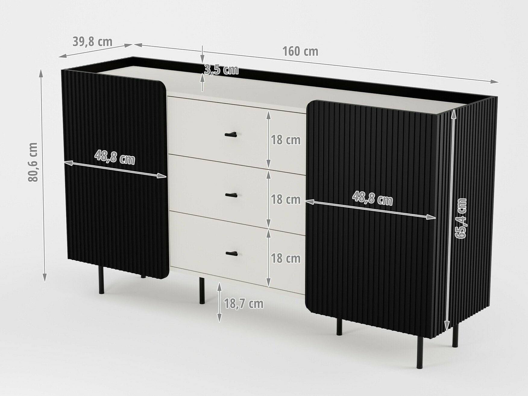 Komoda Mansfield 100 (Kašmir)