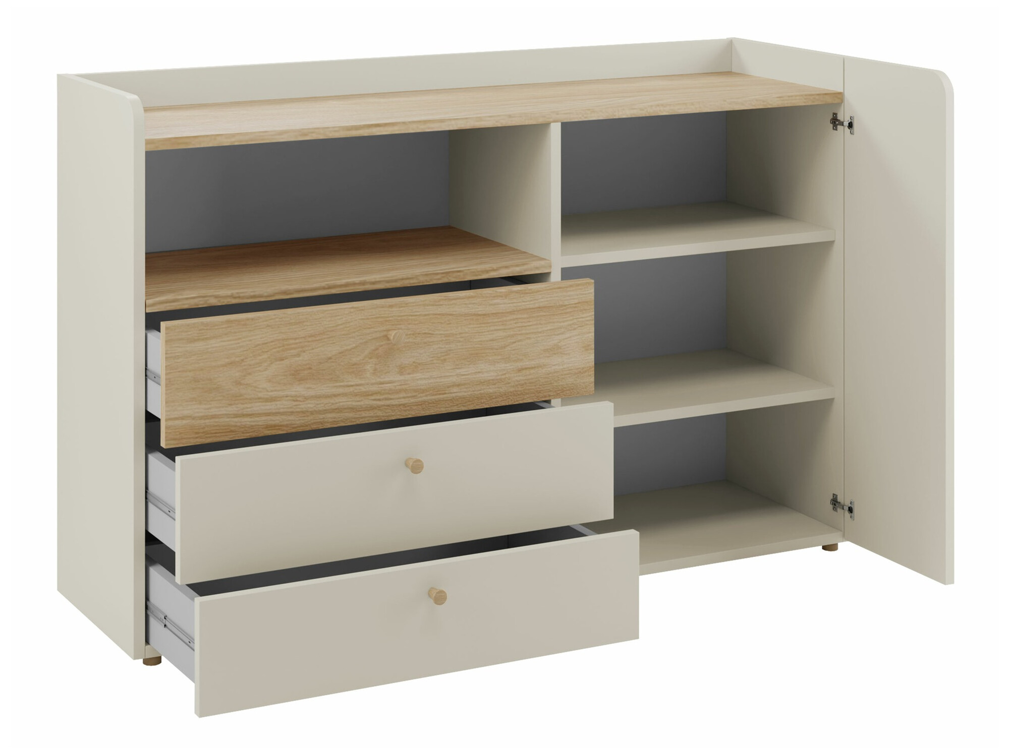 Komoda Domcali 107 (Bež + Hrast)