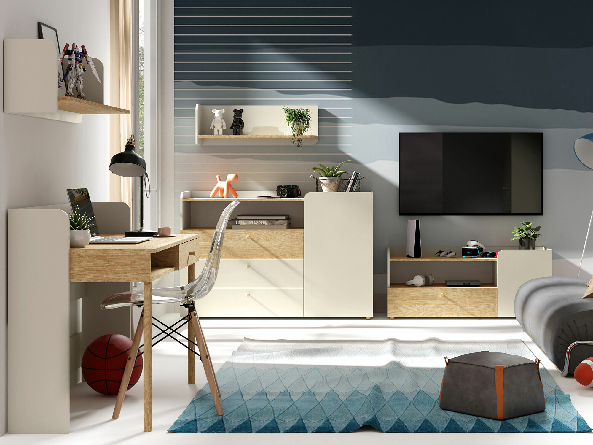 Komoda Domcali 107 (Bež + Hrast)