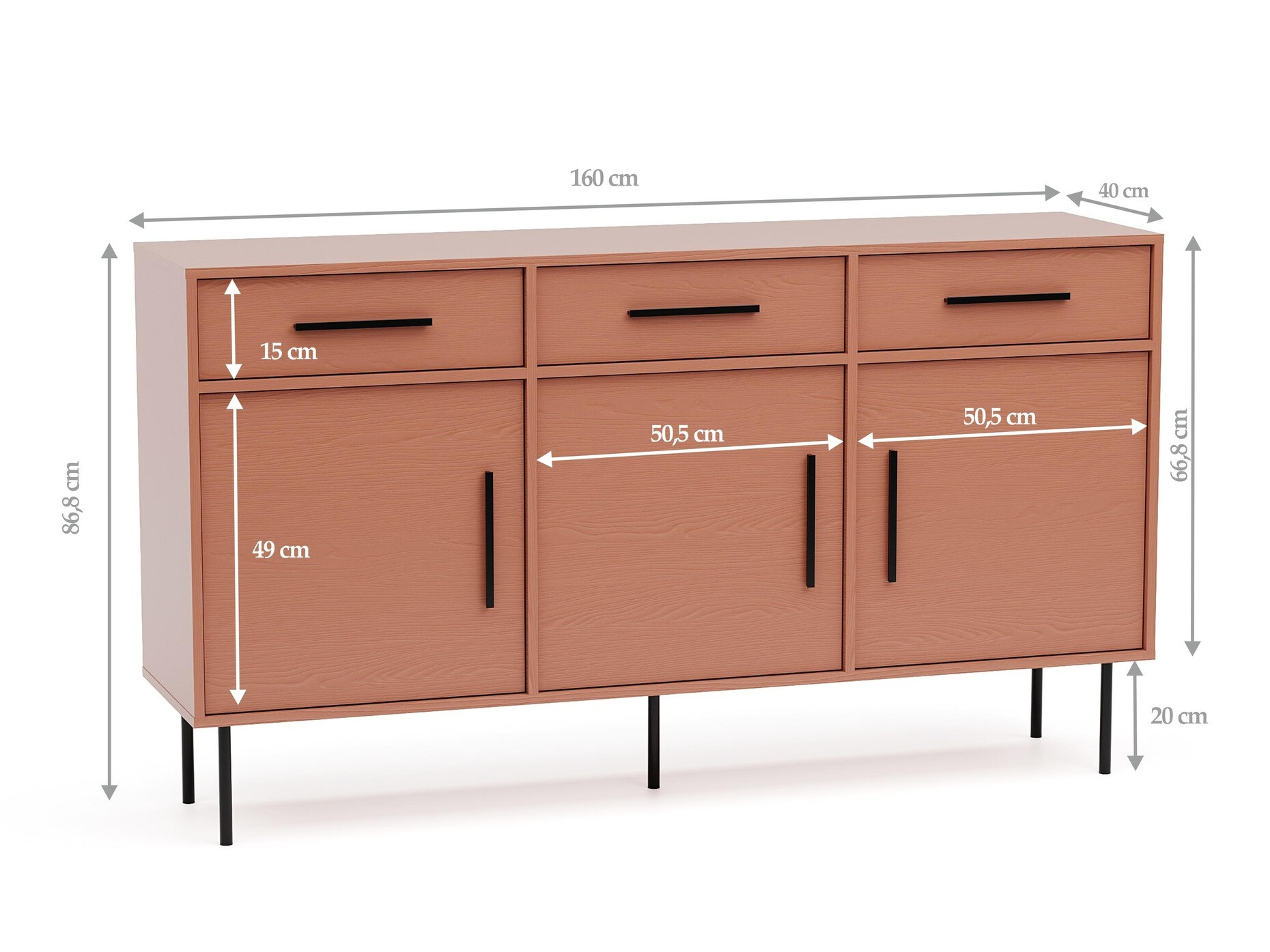 Komoda Mansfield 104 (Svetlobraon)