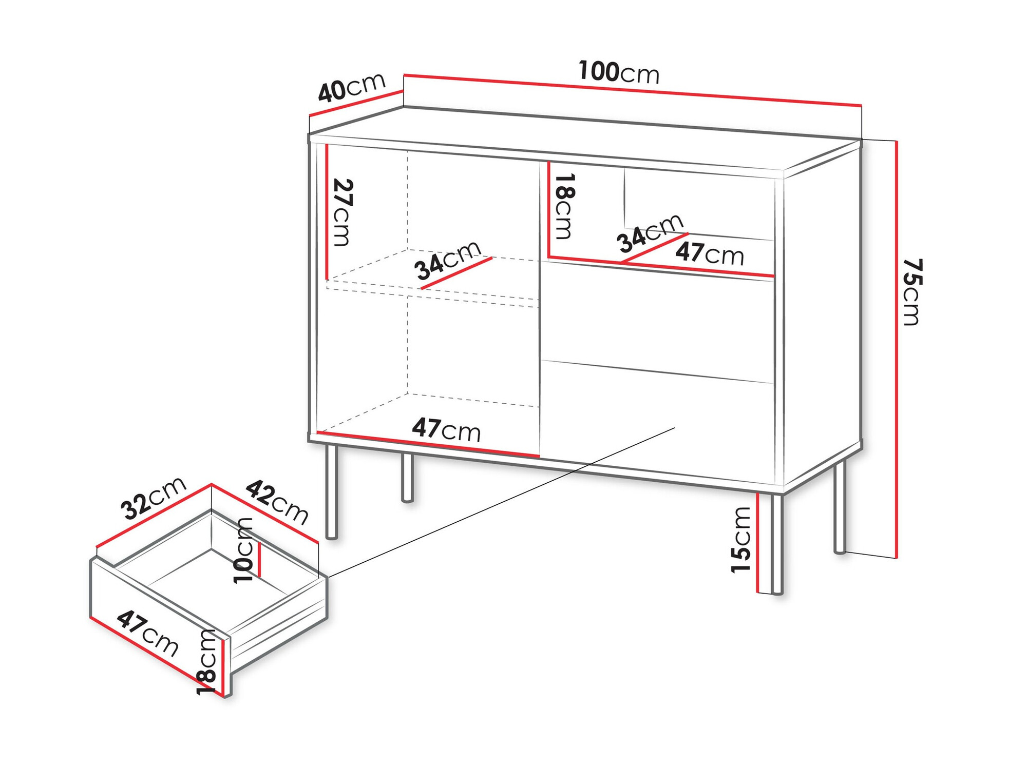 Komoda Tolete 100 (Bež)