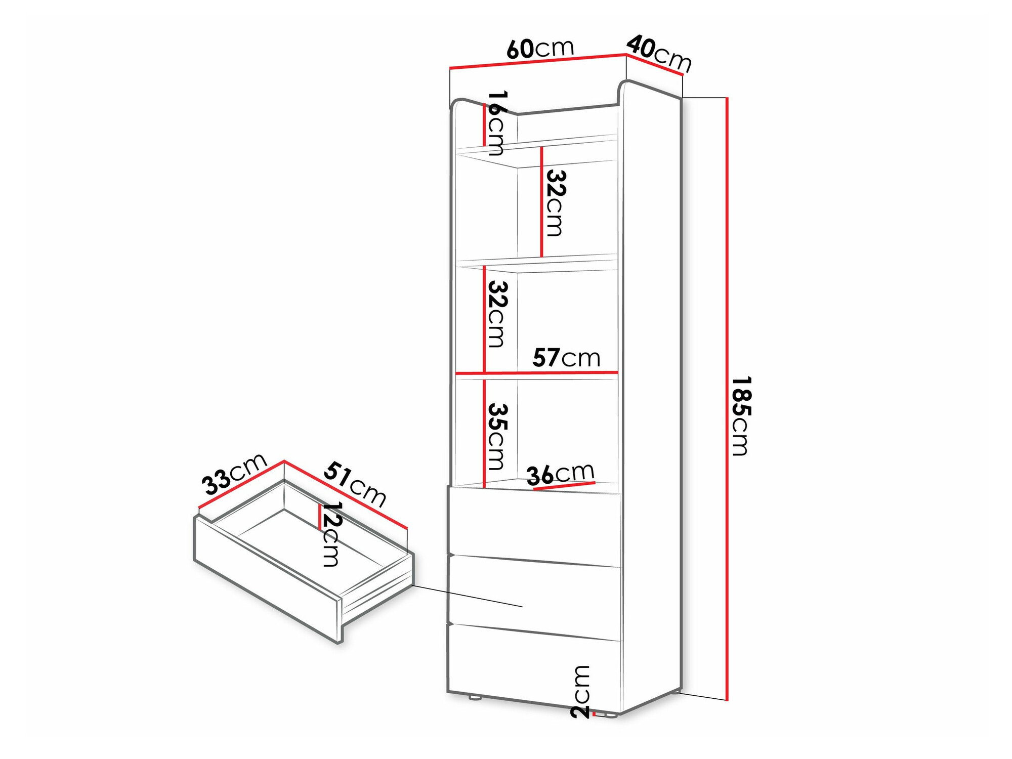 Polica Domcali 104 (Coral + Hrast)