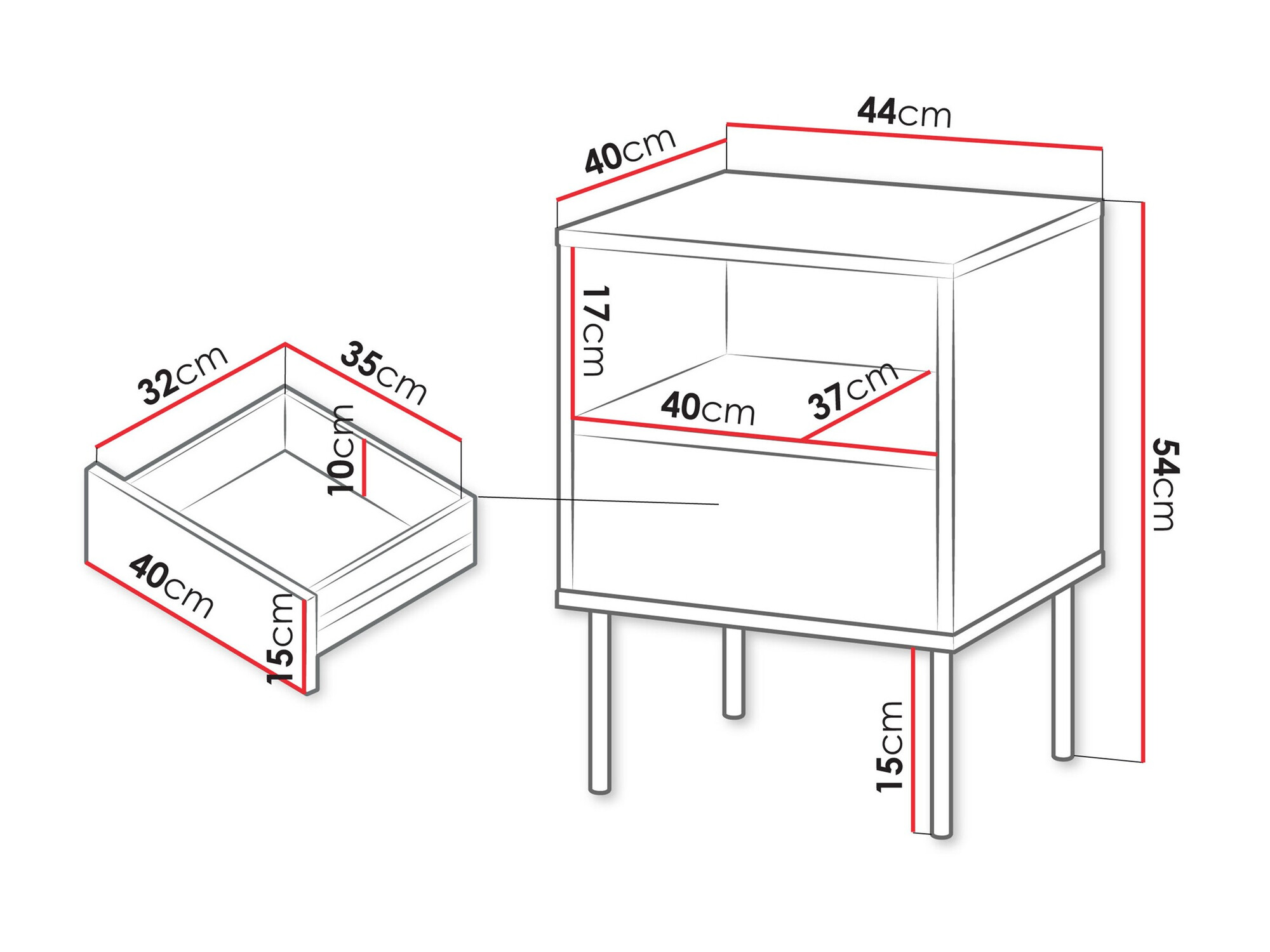 Set noćnih ormarića Tolete 106 (Bež)