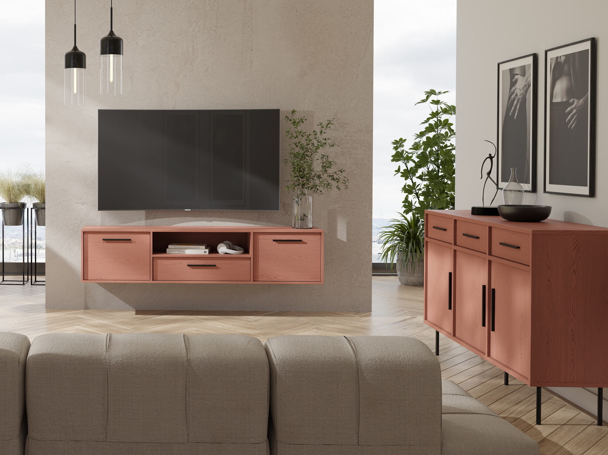 Set za dnevnu sobu Mansfield 106 (Coral)