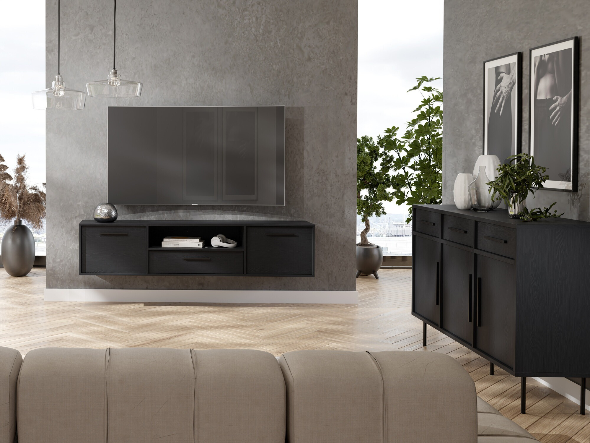 TV sto Mansfield 105 (Crno)