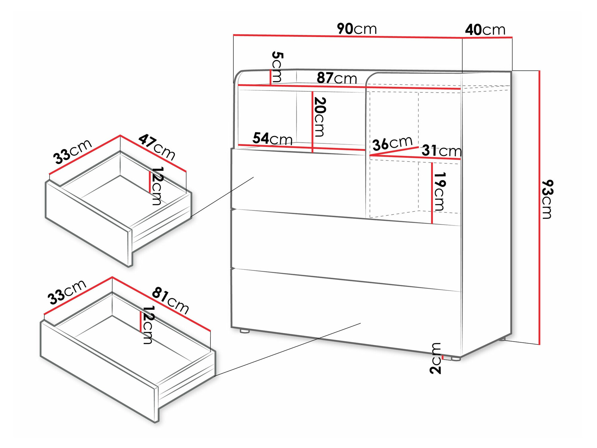 Komoda Domcali 109 (Bež + Hrast)