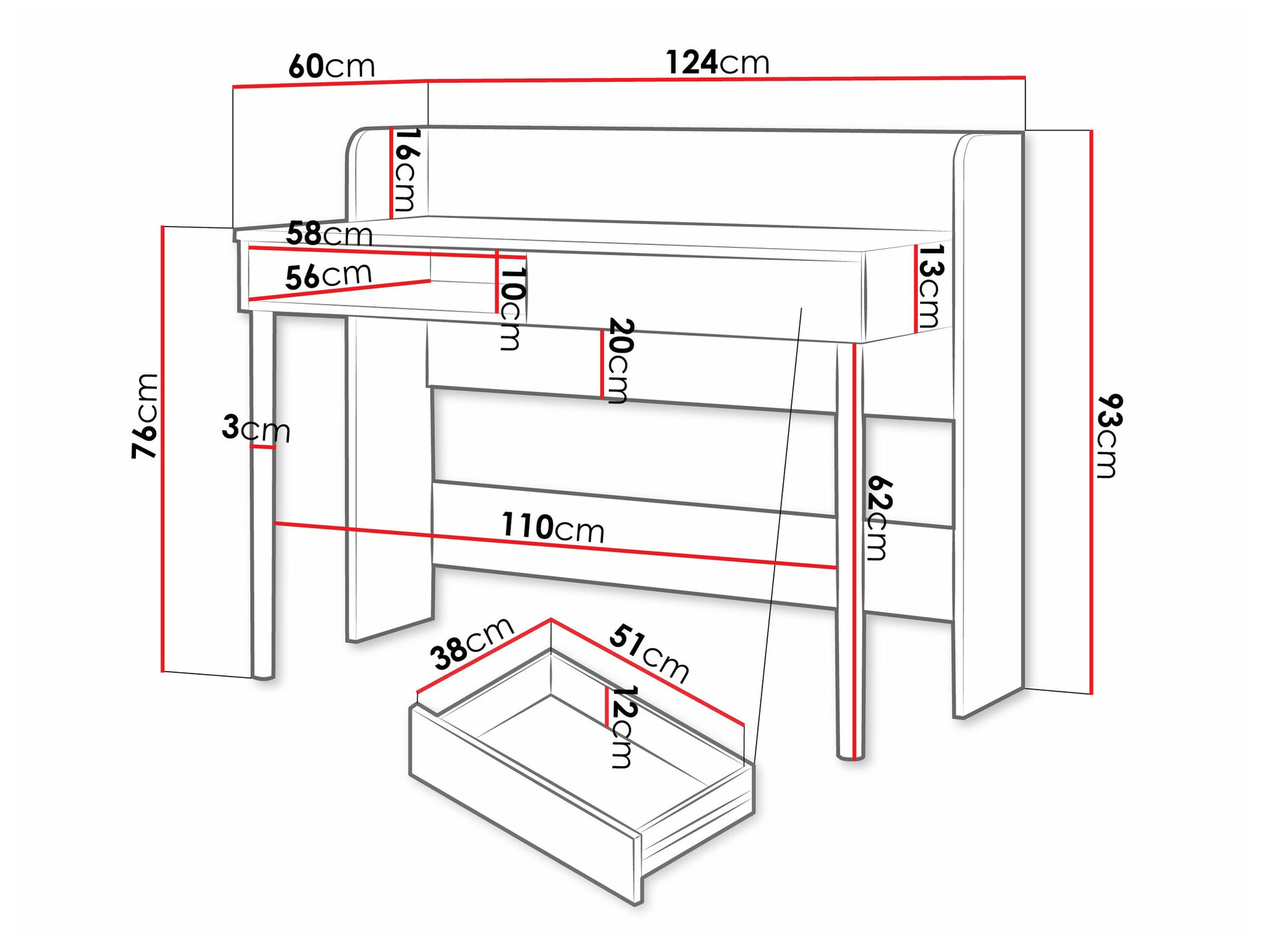 Kancelarijski sto Domcali 110