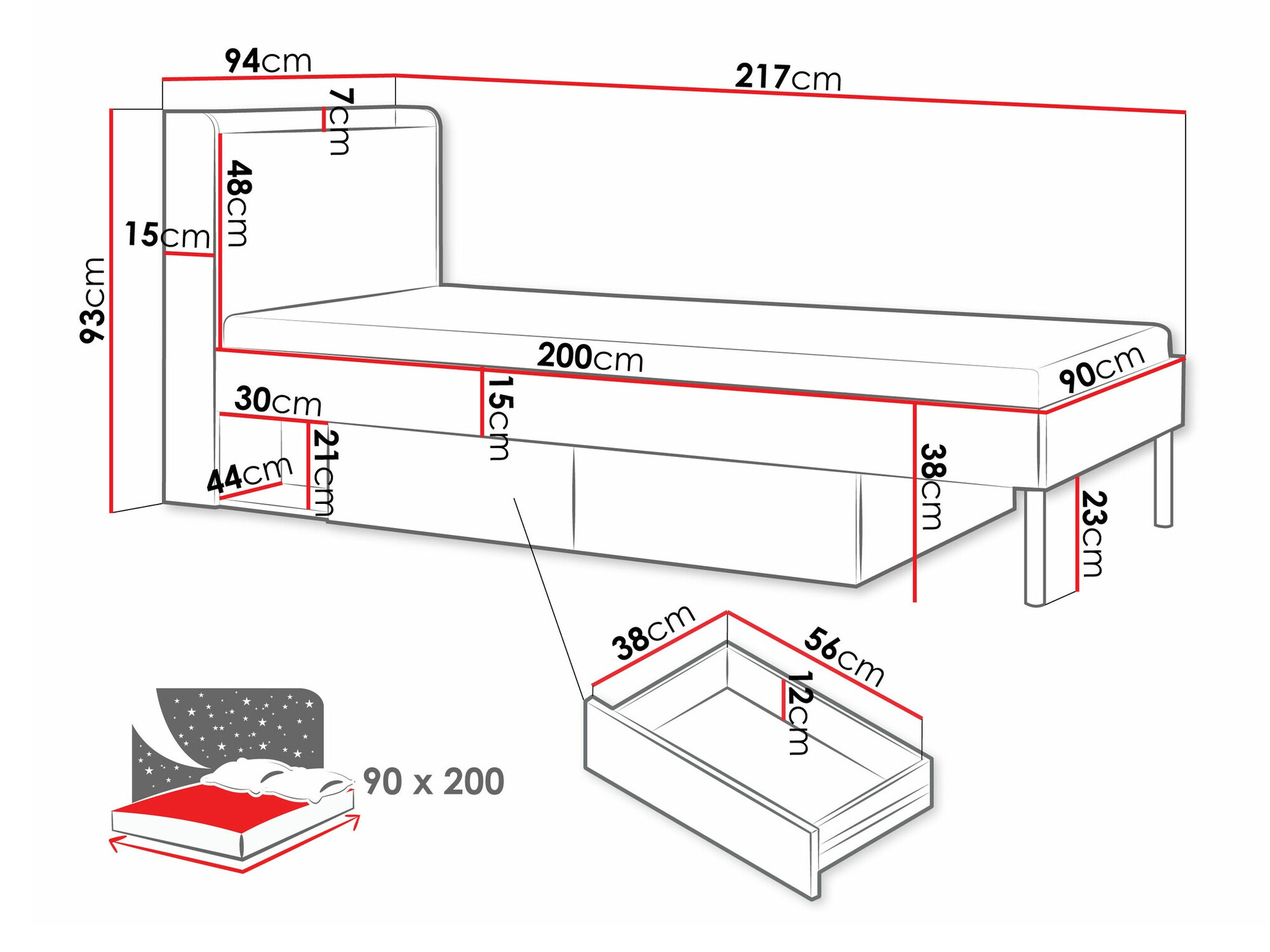Krevet Domcali 113 (Coral)