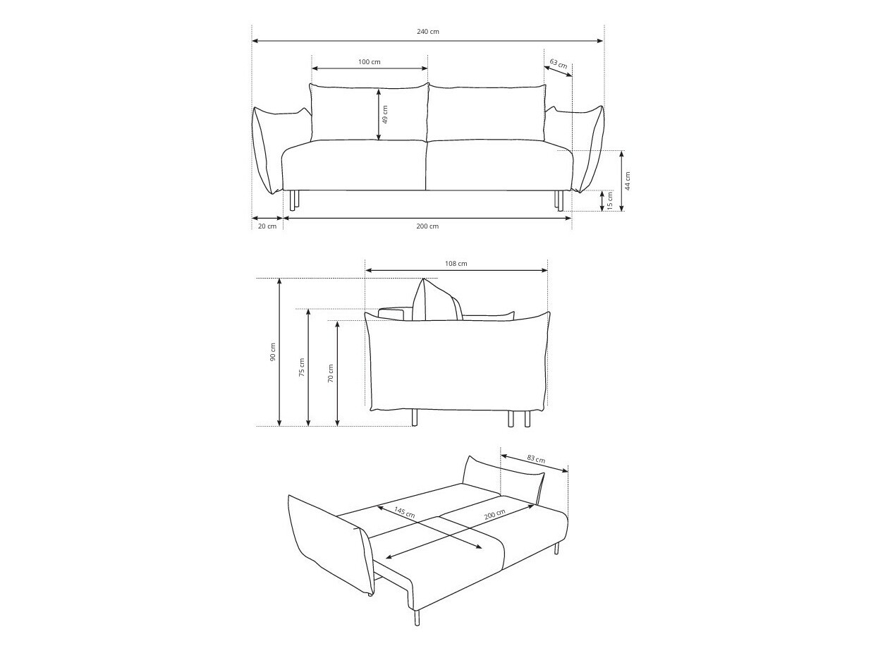 Sofa na razvlačenje Kingston 131 (Horizon 08)