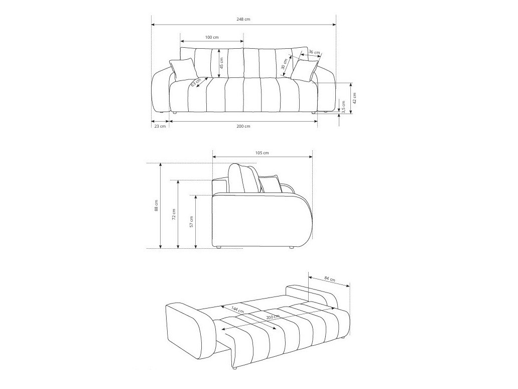 Sofa na razvlačenje Kingston 148