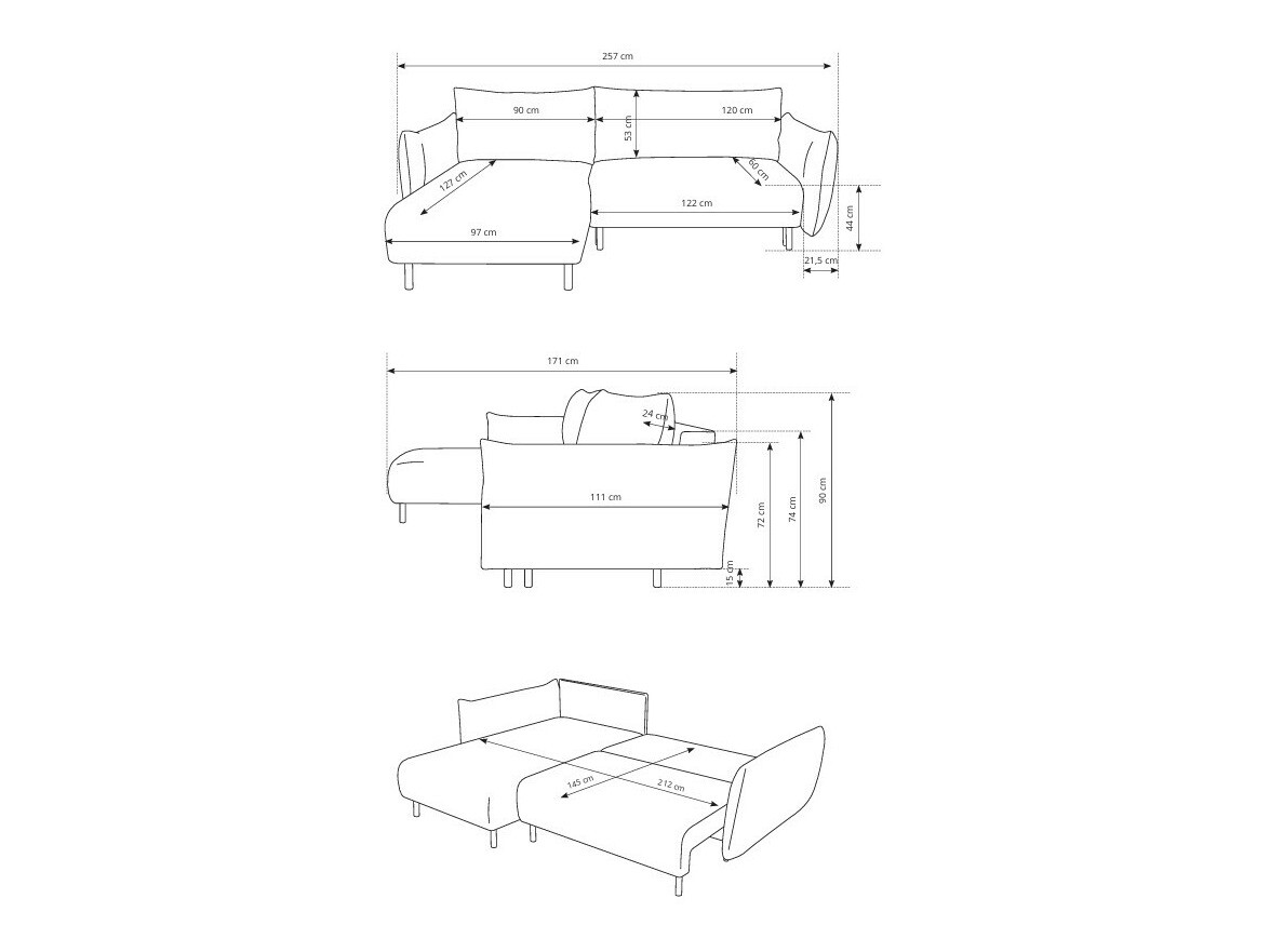 Ugaona sofa Kingston 145 (Anthology 20)