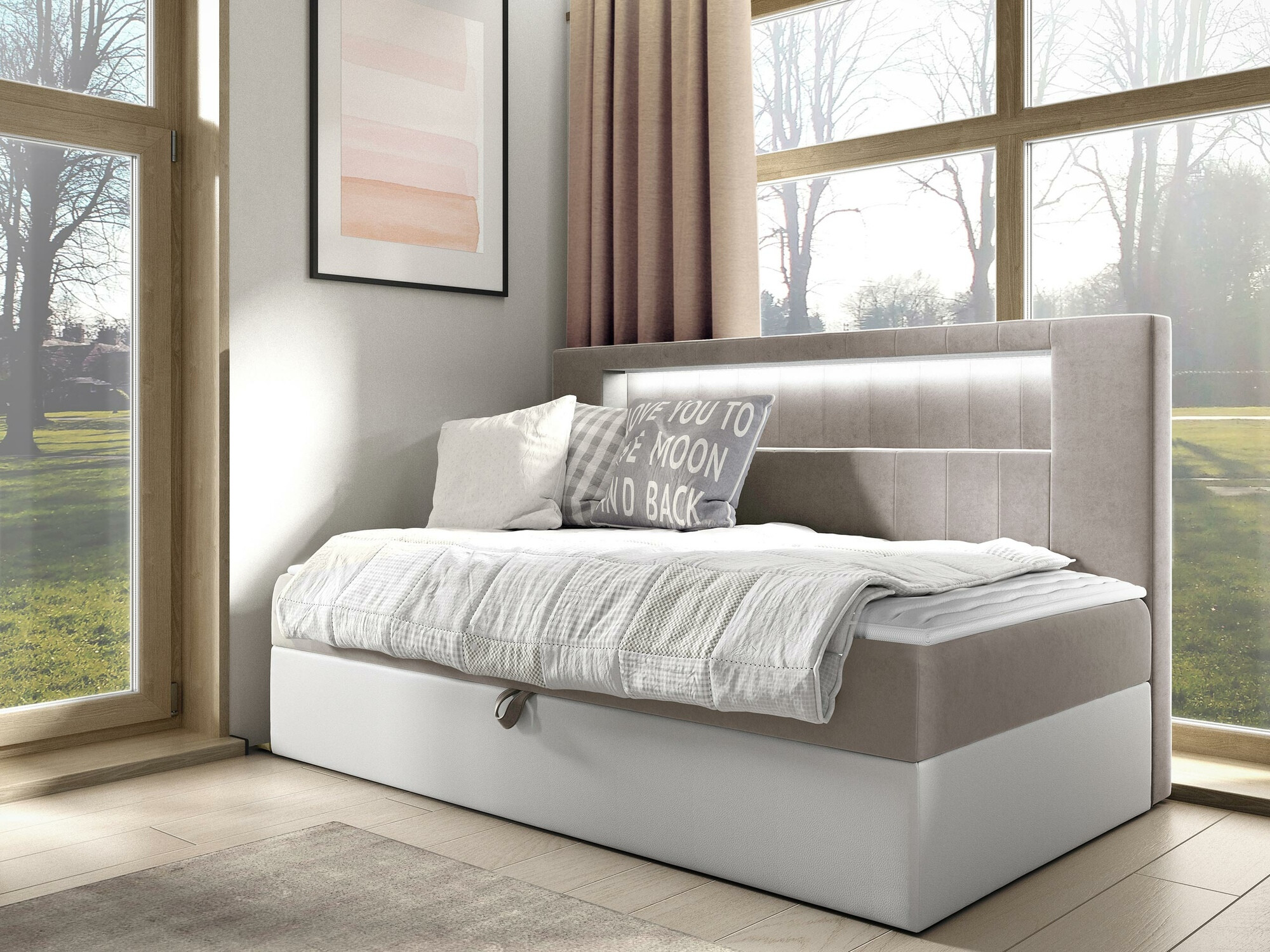 Boxspring krevet Baltimore 168 (Soft 017 + Fresh 1)