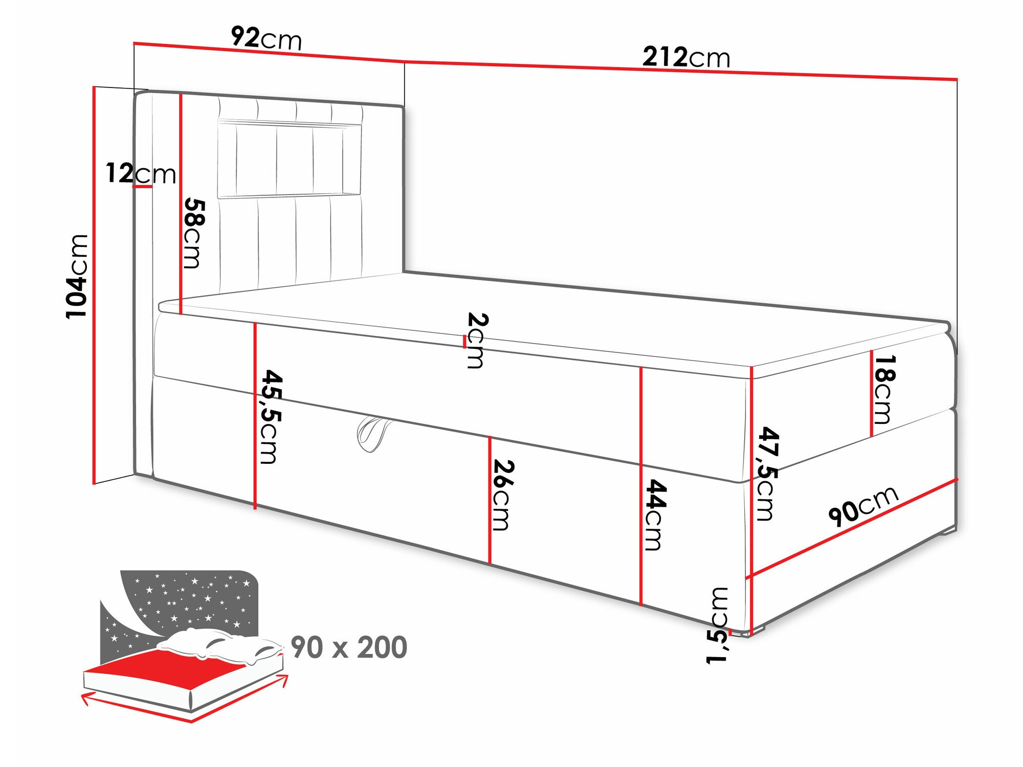Boxspring krevet Lucus V (Soft 017 + Fresh 12)