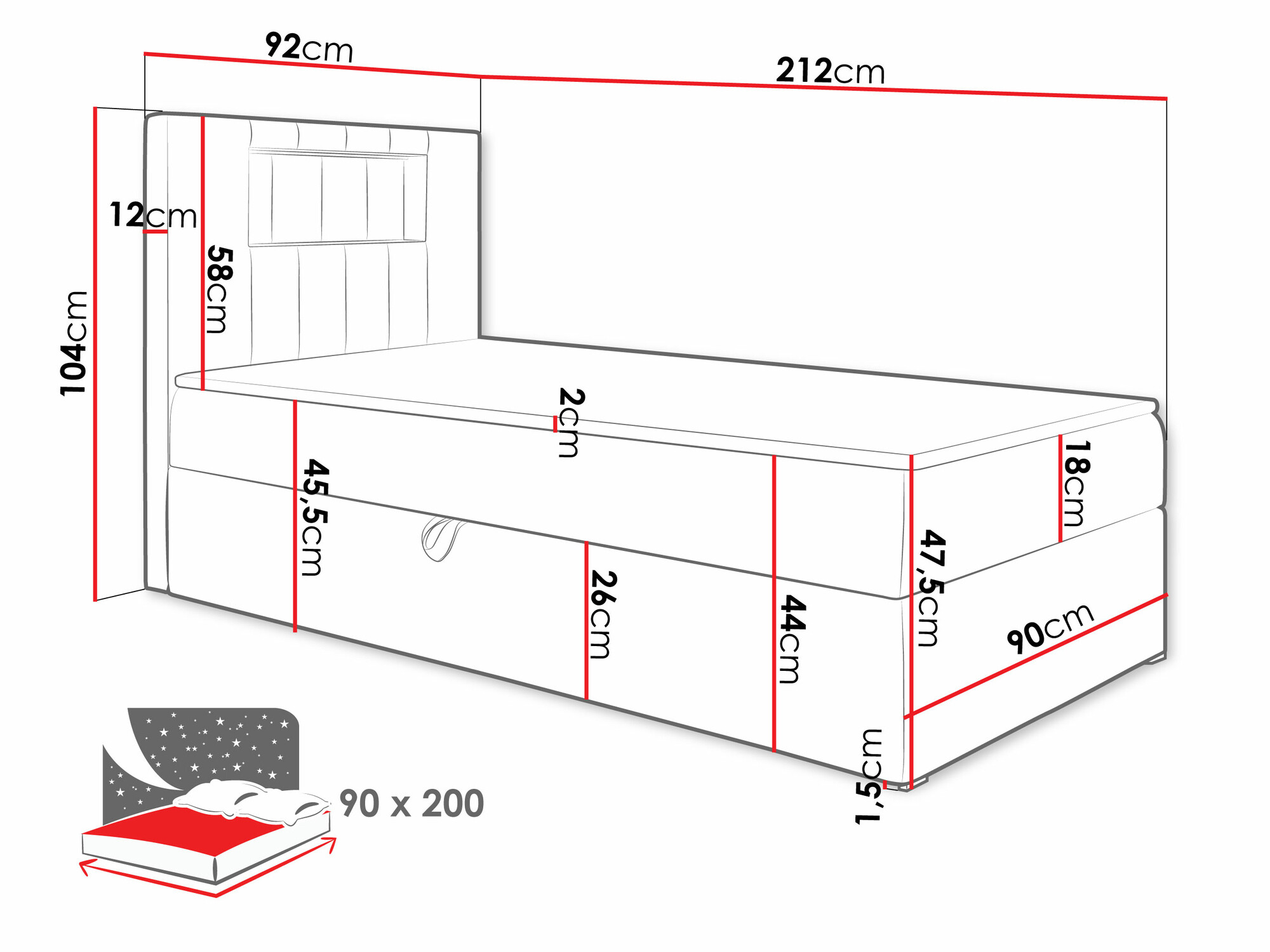 Boxspring krevet Lucus V (Soft 017 + Fresh 37)