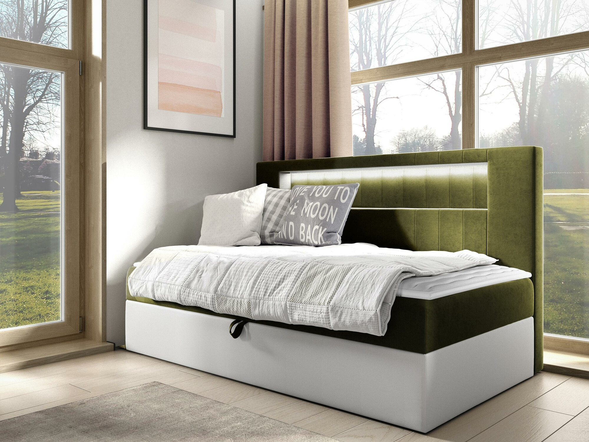 Boxspring krevet Baltimore 168 (Soft 017 + Fresh 12)