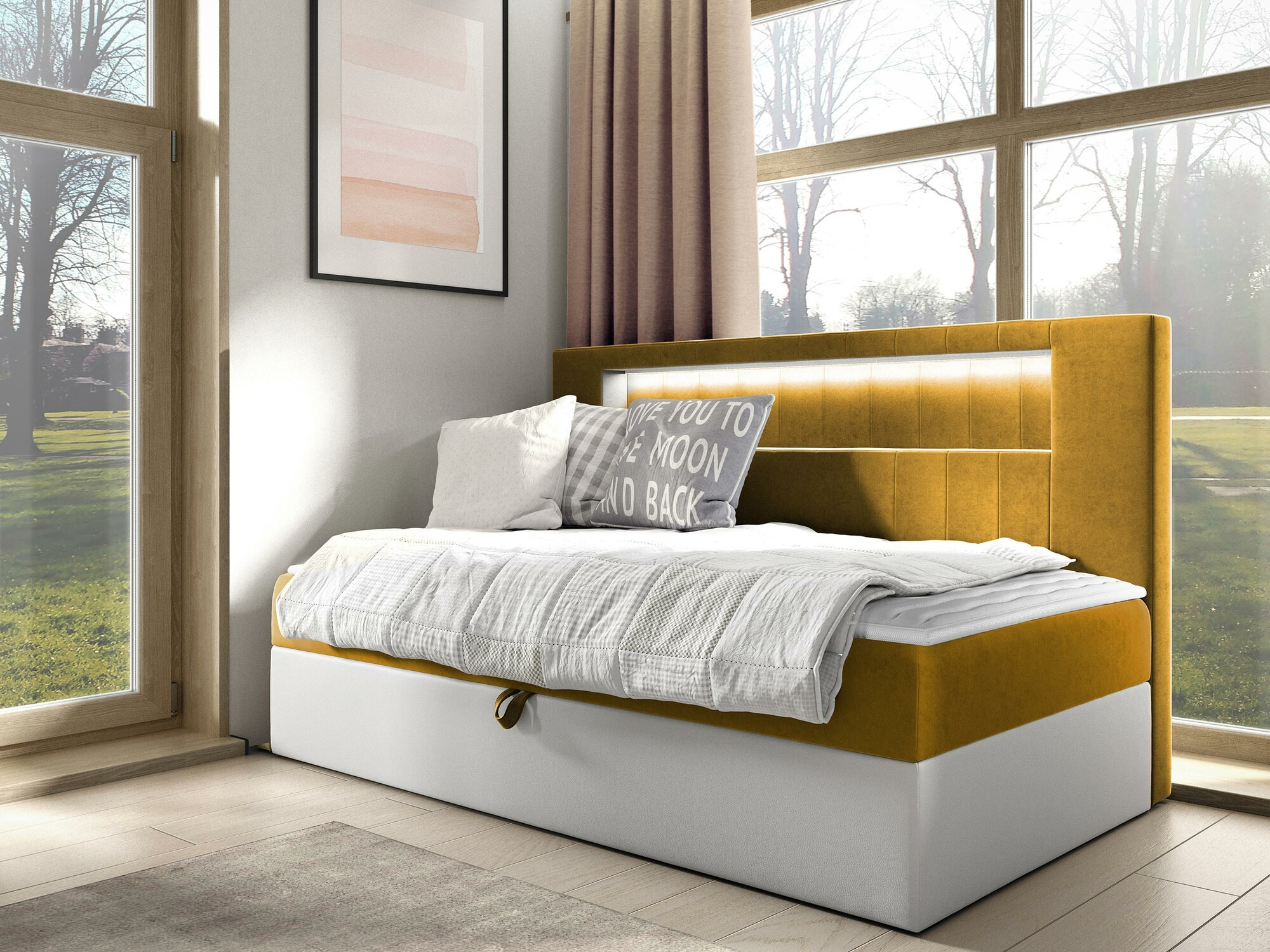 Boxspring krevet Baltimore 168 (Soft 017 + Fresh 37)