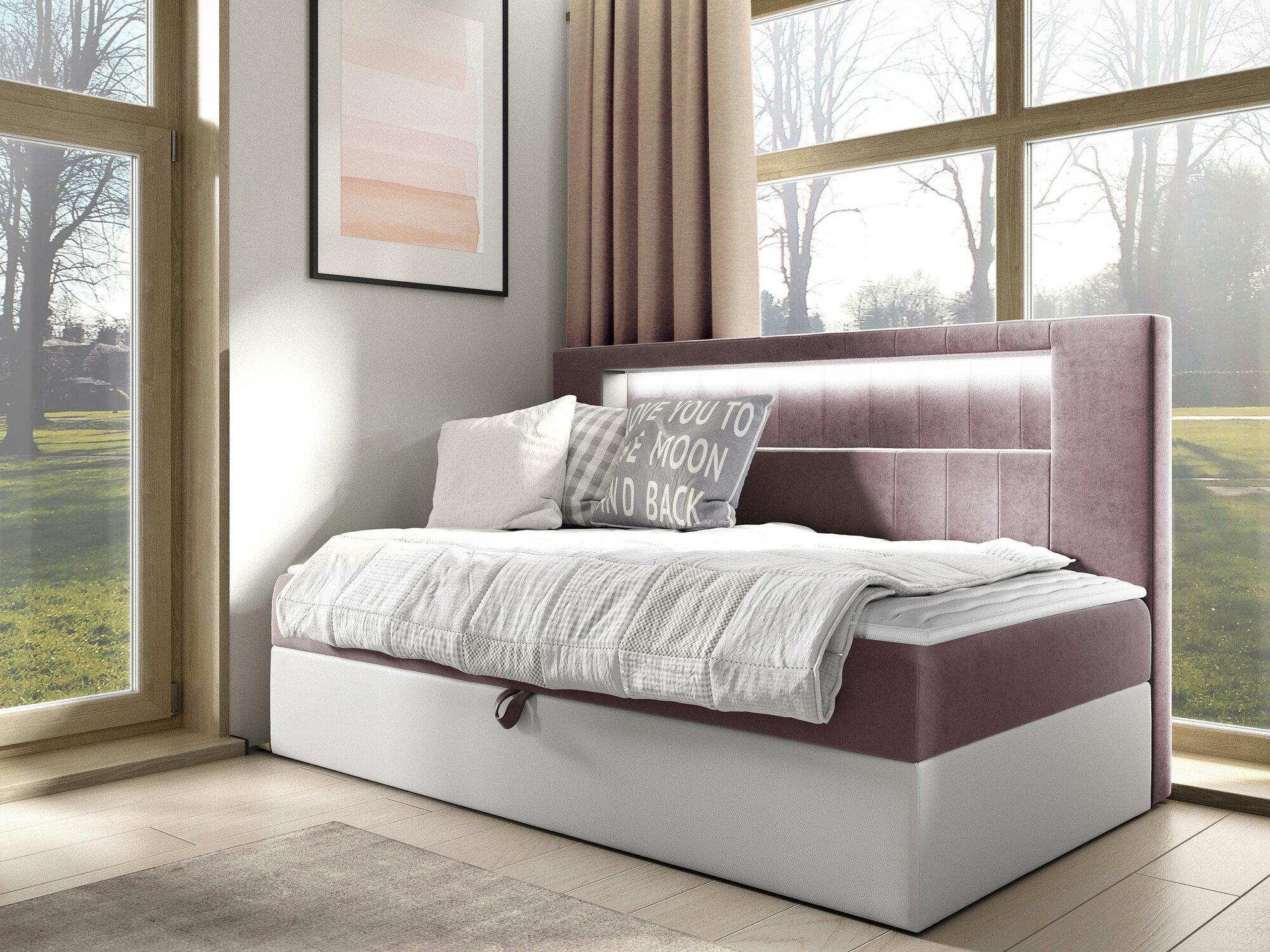 Boxspring krevet Baltimore 168 (Soft 017 + Fresh 9)