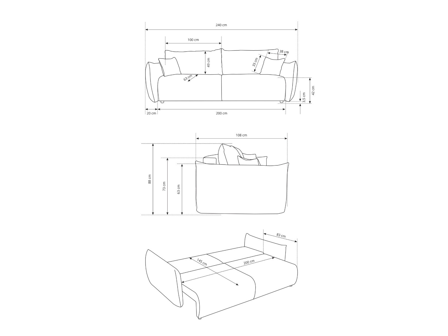 Sofa na razvlačenje Kingston 150 (Melody 5)