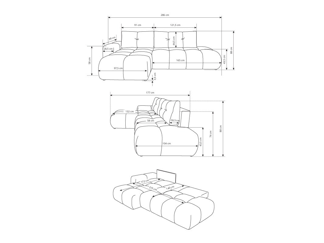 Ugaona sofa Kingston 156 (Curio 09)