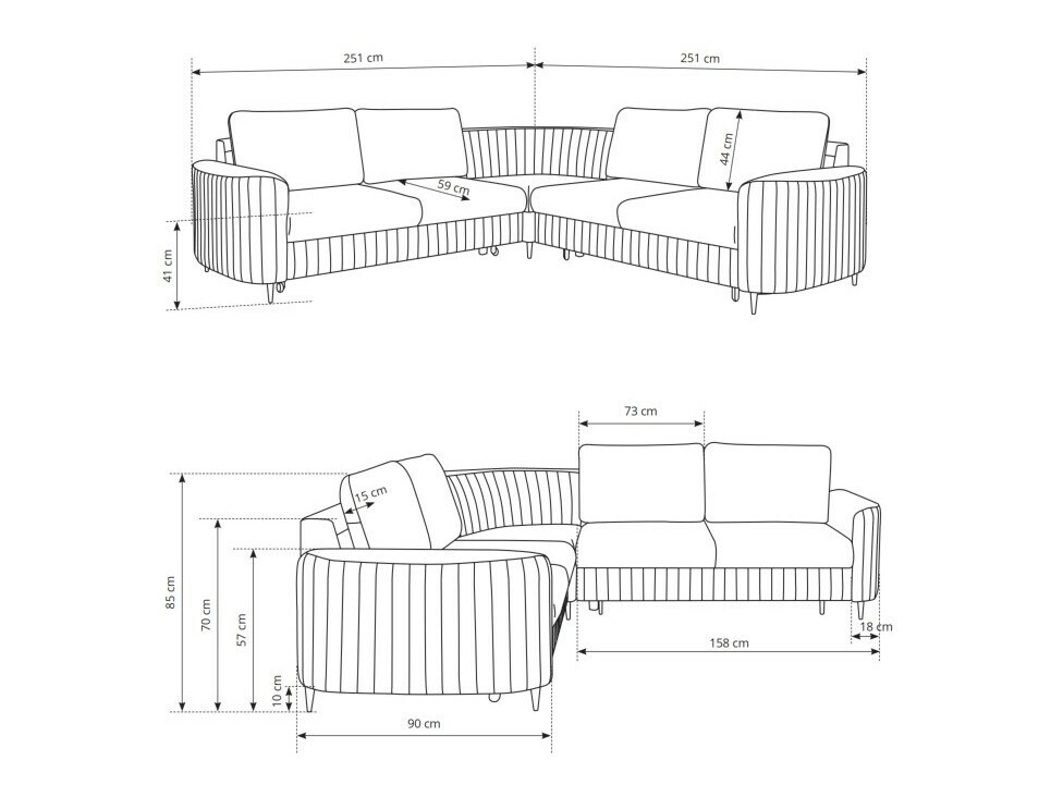 Ugaona sofa Kingston 157 (Castel 04)