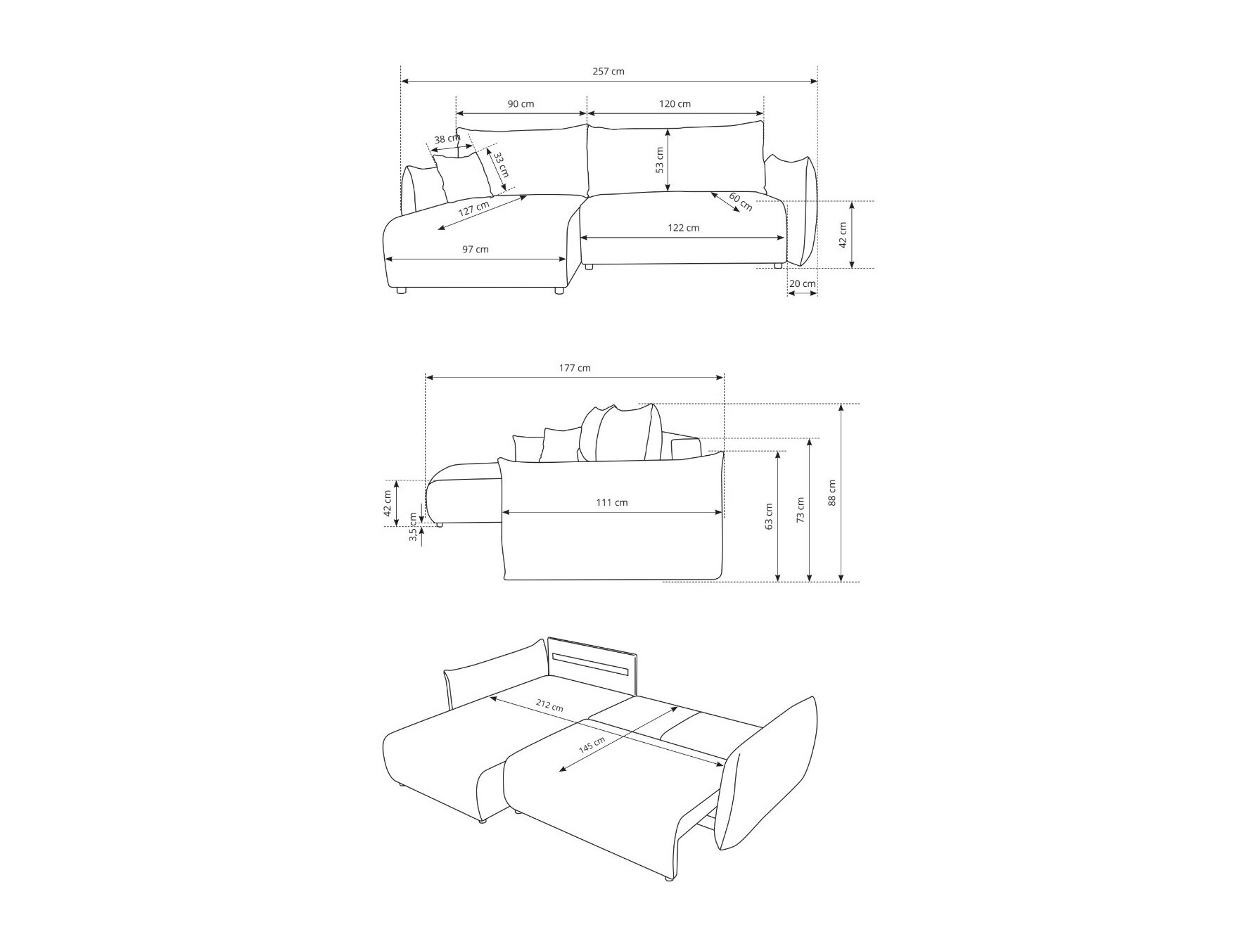 Ugaona sofa Kingston 153 (Melody 14)