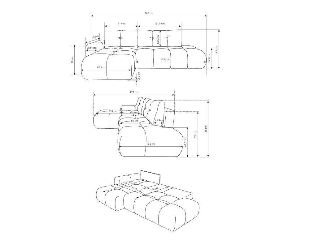 Ugaona sofa Kingston 156 (Curio 60)