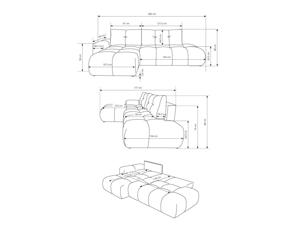 Ugaona sofa Kingston 156 (Curio 83)