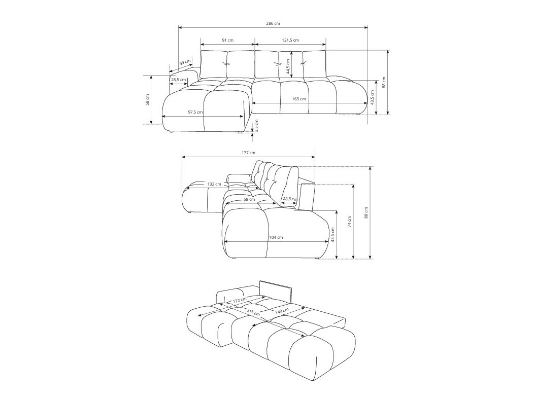 Ugaona sofa Kingston 156 (Curio 97)