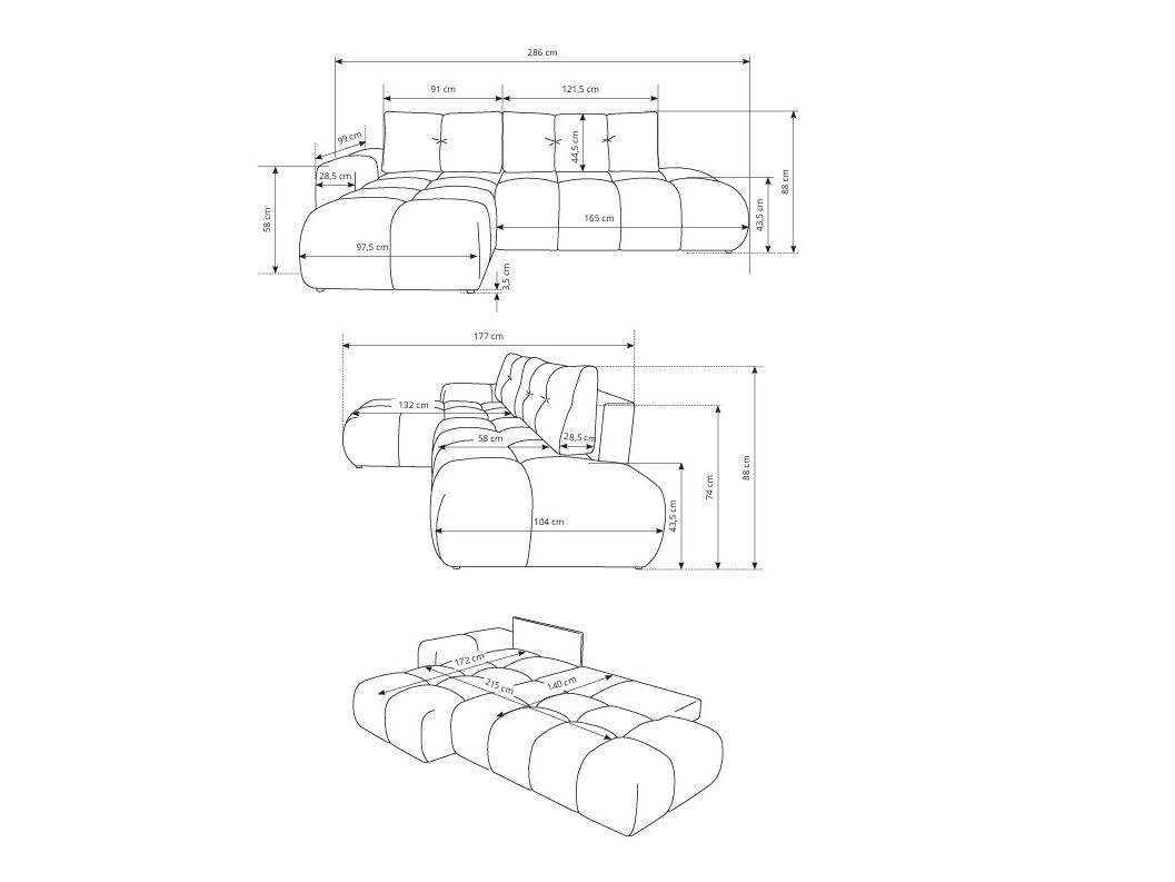 Ugaona sofa Kingston 156 (Perfect Harmony 01)