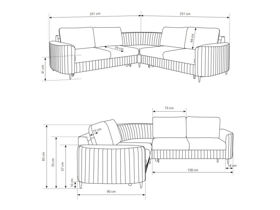 Ugaona sofa Kingston 157 (Castel 55)